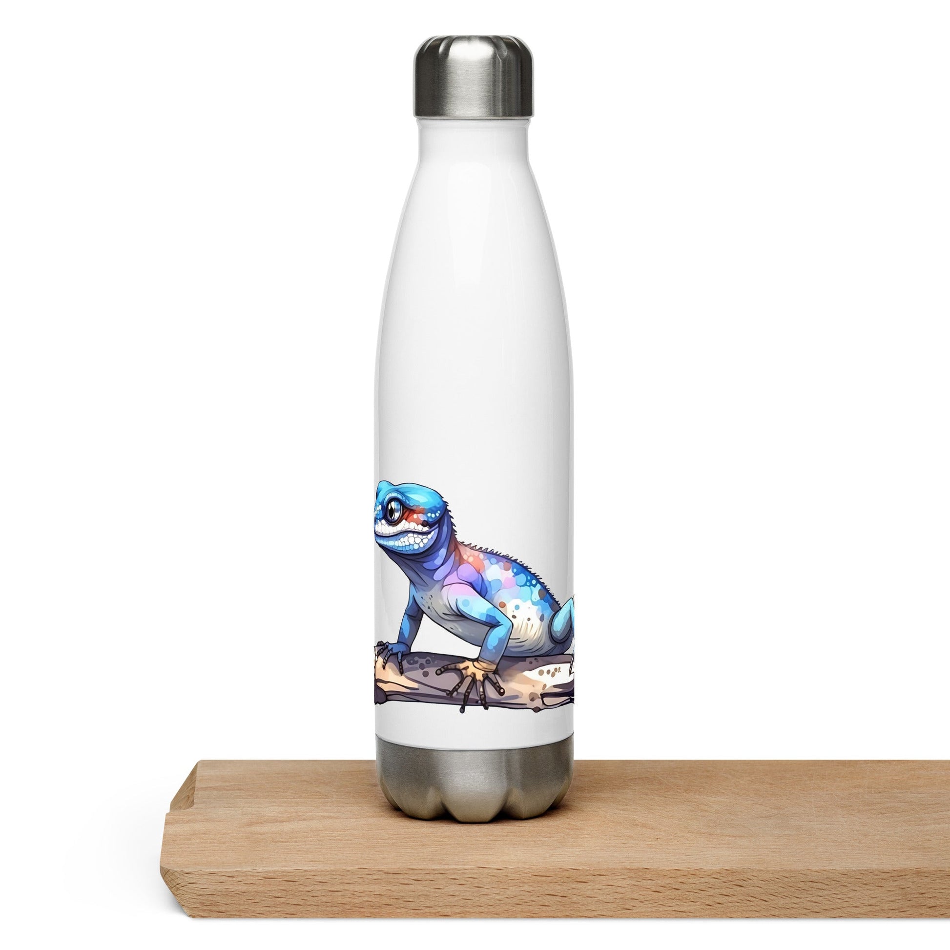 Gecko Watercolor Art Stainless Steel Water Bottle - Stainless Steel Water Bottle - Discovery Co.