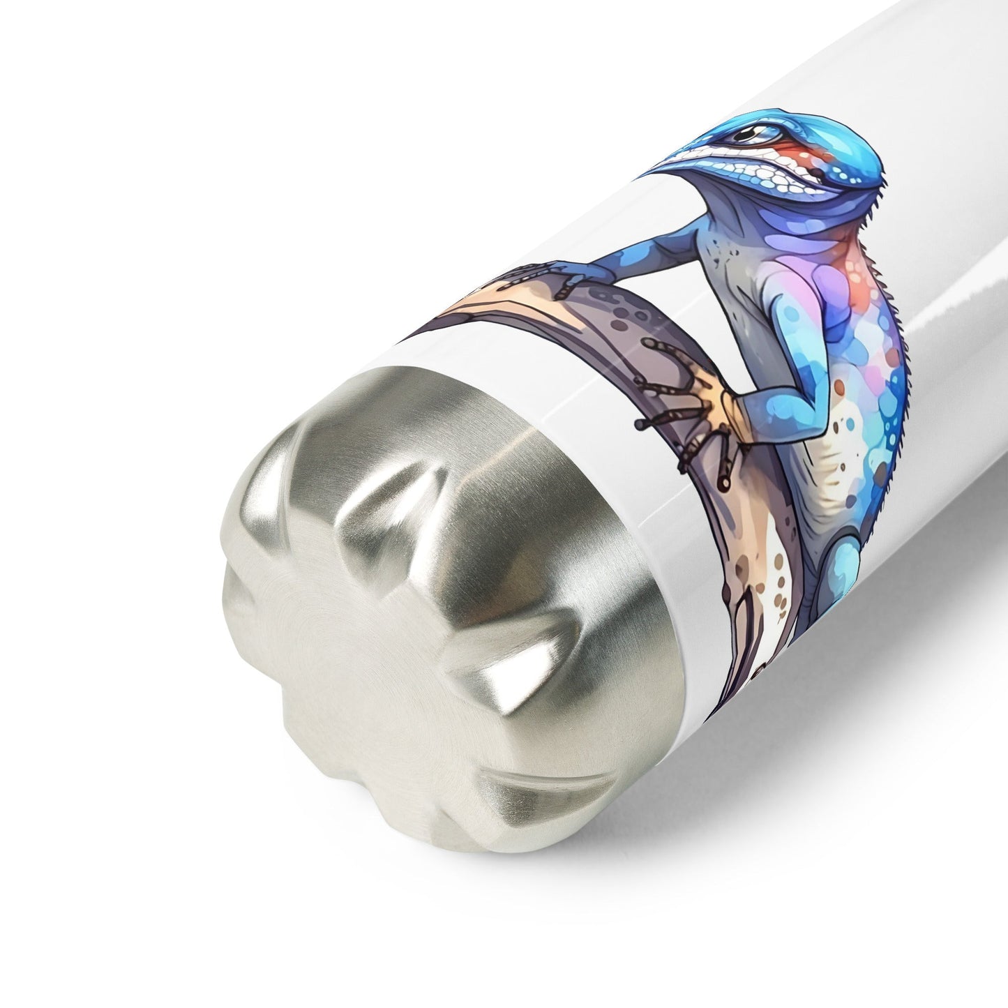 Gecko Watercolor Art Stainless Steel Water Bottle - Stainless Steel Water Bottle - Discovery Co.