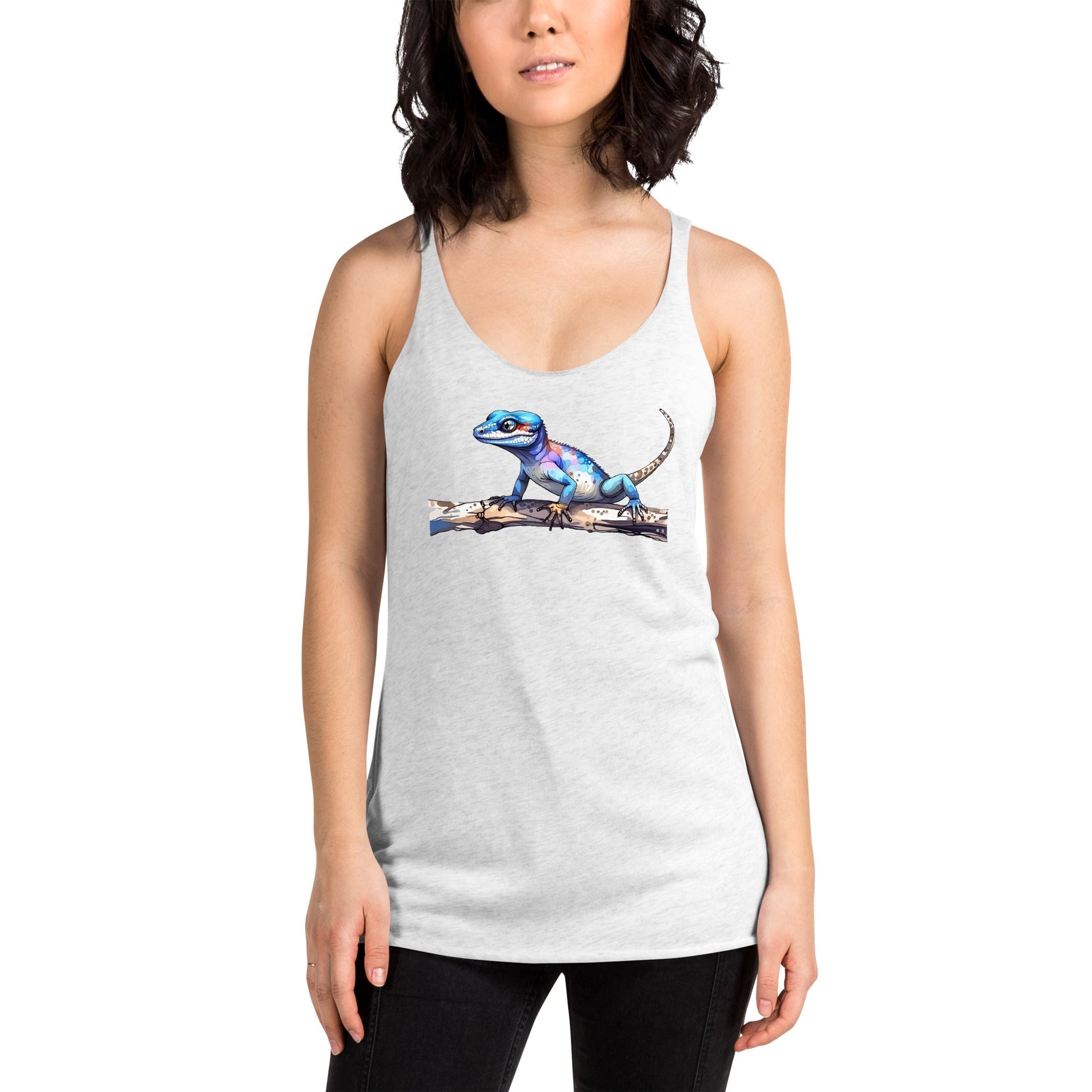 Gecko Watercolor Art Women's Racerback Tank - Women's Shirts - Discovery Co.
