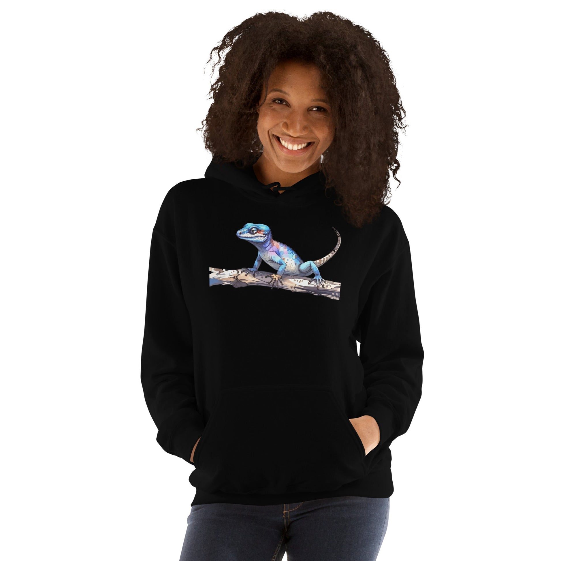 Gecko Watercolor Art Women's (Unisex) Hoodie - Hoodies - Discovery Co.