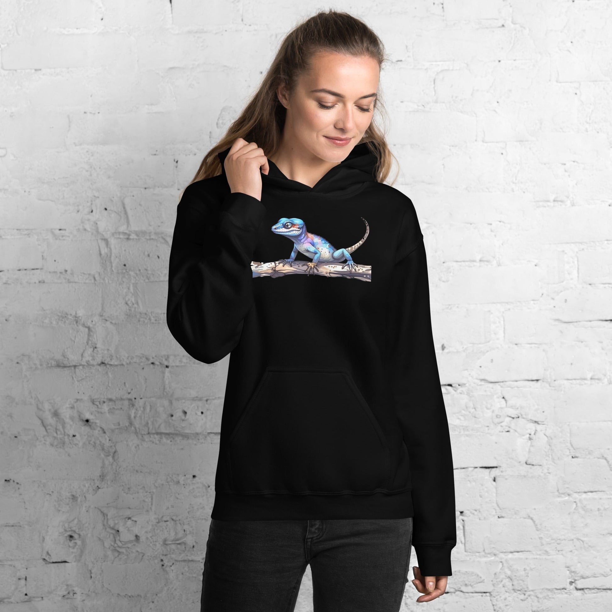 Gecko Watercolor Art Women's (Unisex) Hoodie - Hoodies - Discovery Co.