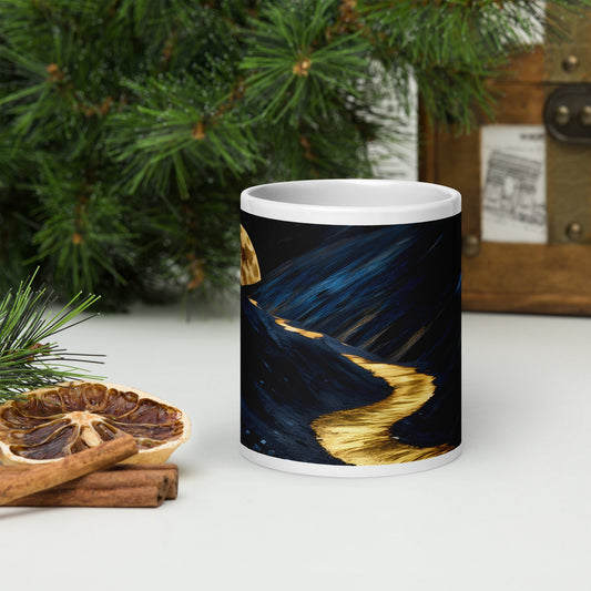 Golden Path White Glossy Mug (11 oz, 15 oz, 20 oz) - Mugs - Discovery Co.