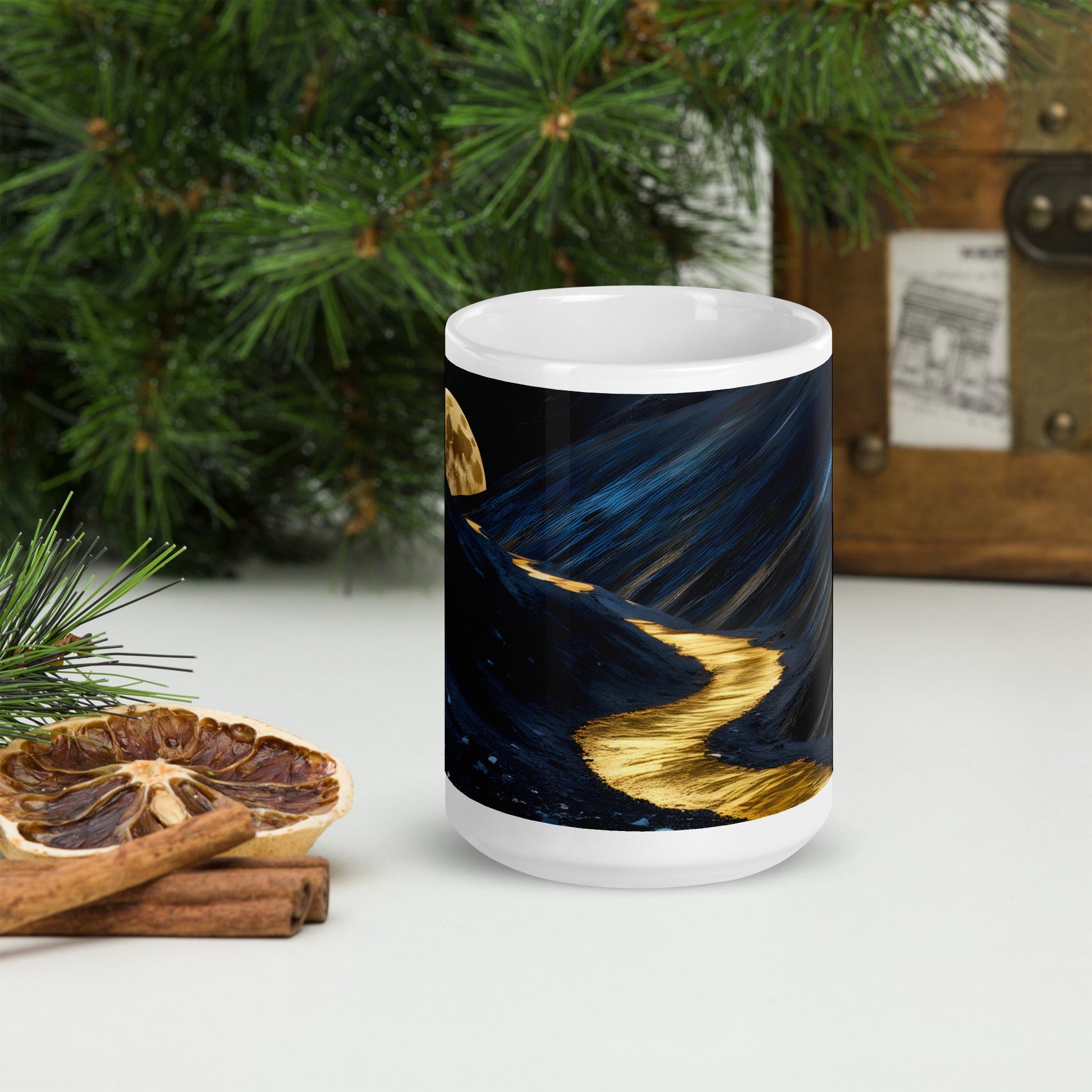 Golden Path White Glossy Mug (11 oz, 15 oz, 20 oz) - Mugs - Discovery Co.