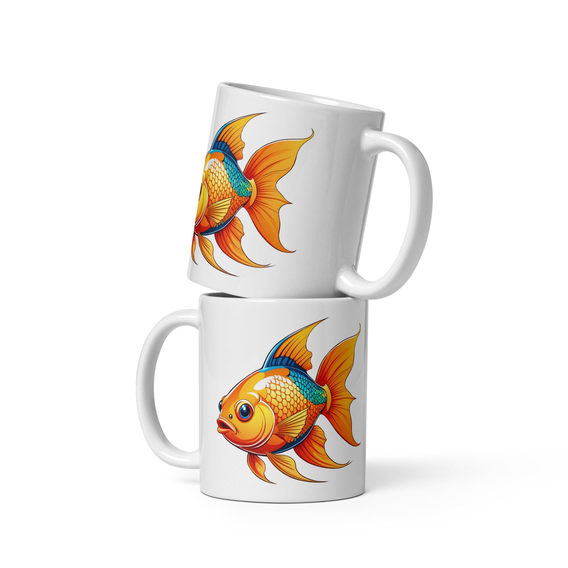 Goldfish White Glossy Mug (11 oz, 15 oz, 20 oz) - Mugs - Discovery Co.