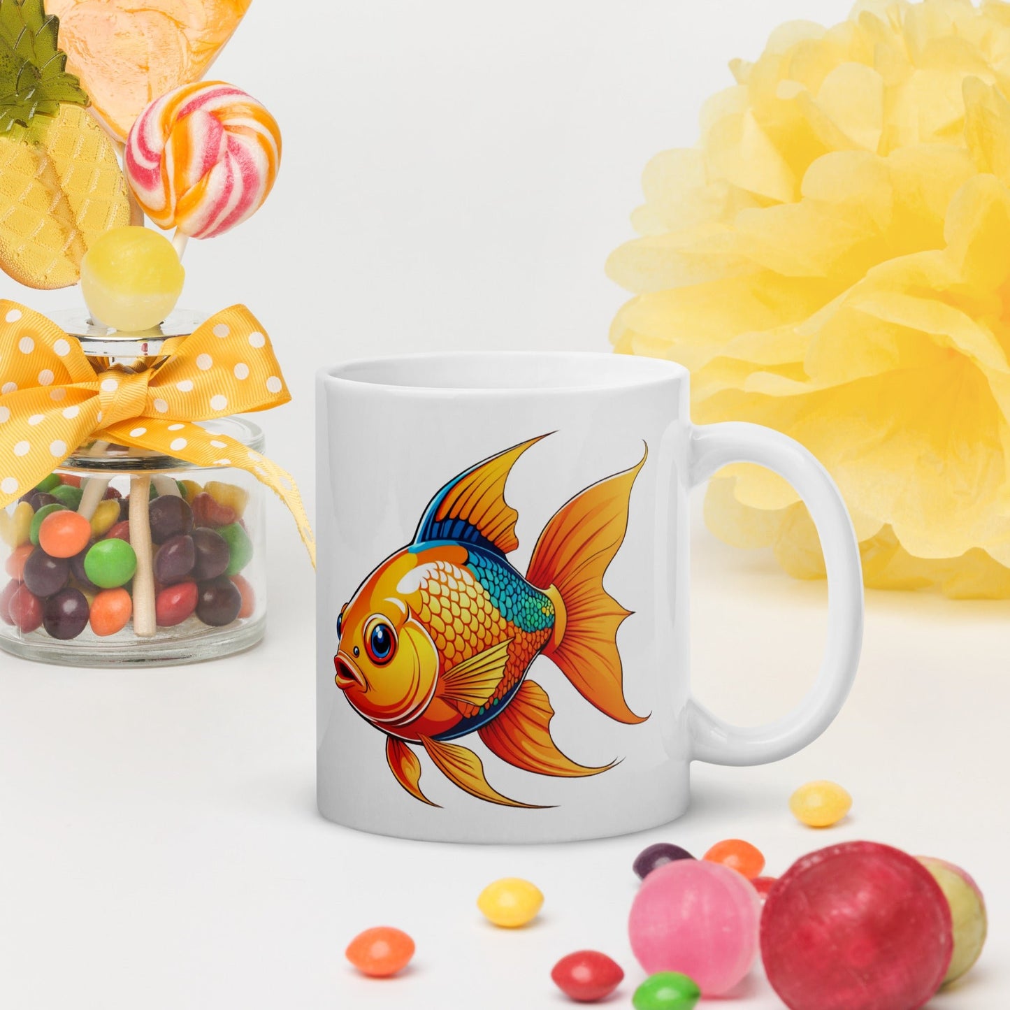 Goldfish White Glossy Mug (11 oz, 15 oz, 20 oz) - Mugs - Discovery Co.