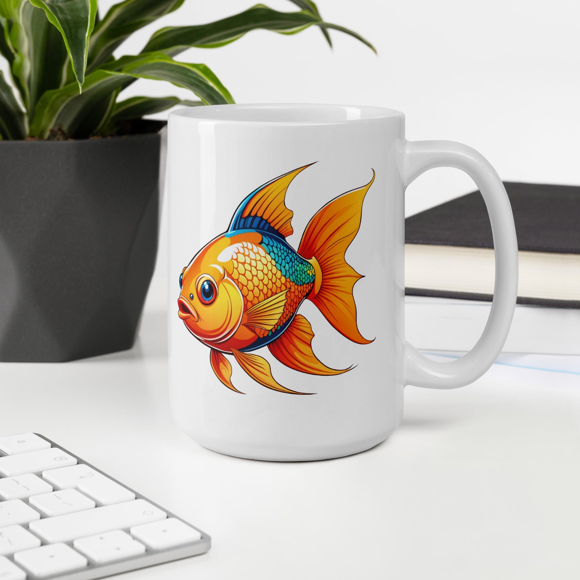 Goldfish White Glossy Mug (11 oz, 15 oz, 20 oz) - Mugs - Discovery Co.