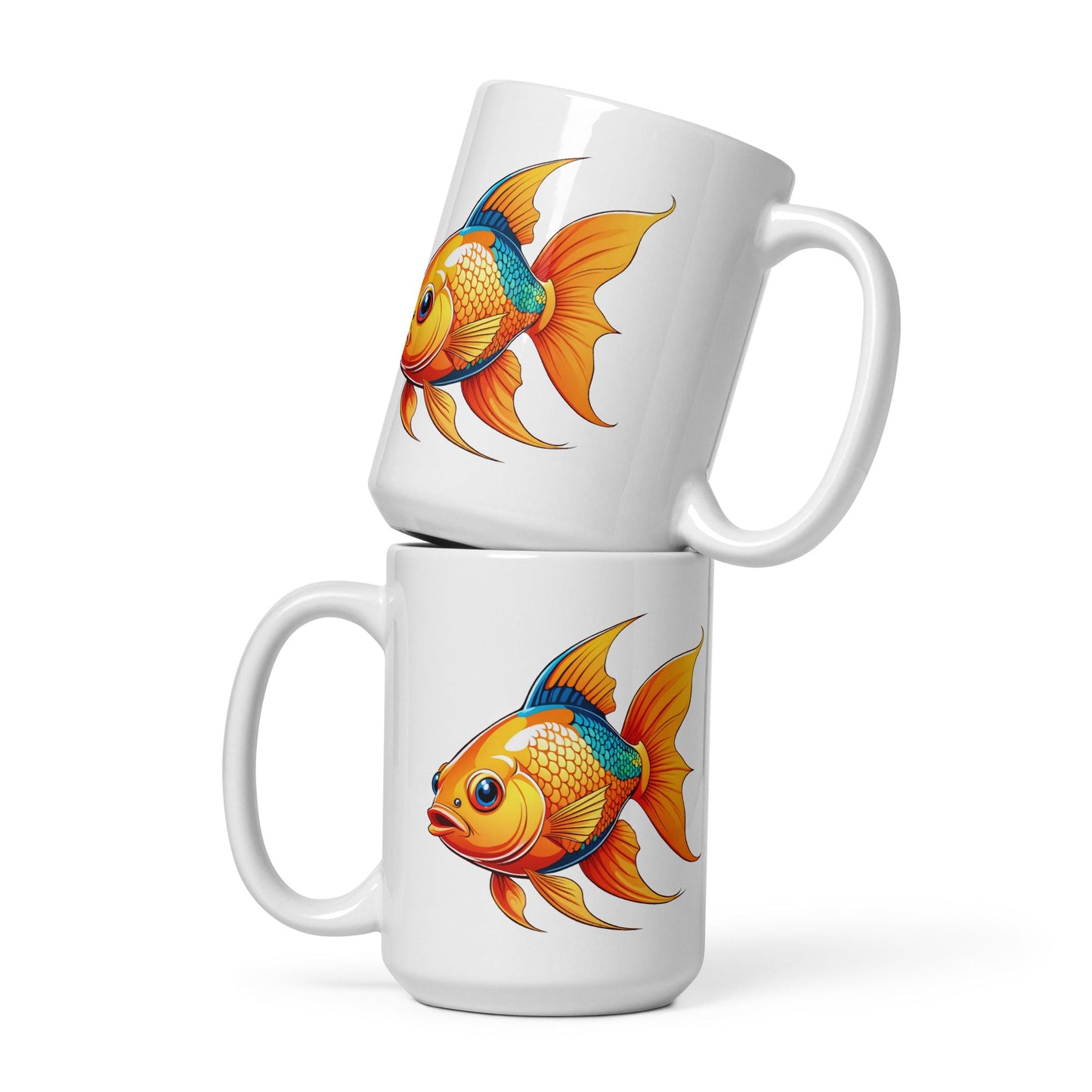 Goldfish White Glossy Mug (11 oz, 15 oz, 20 oz) - Mugs - Discovery Co.