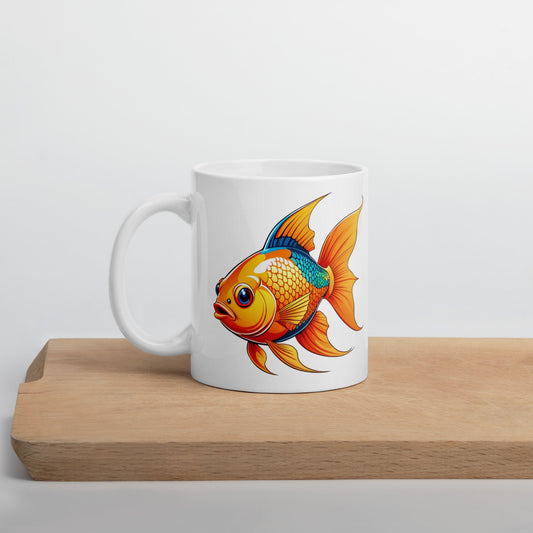 Goldfish White Glossy Mug (11 oz, 15 oz, 20 oz) - Mugs - Discovery Co.