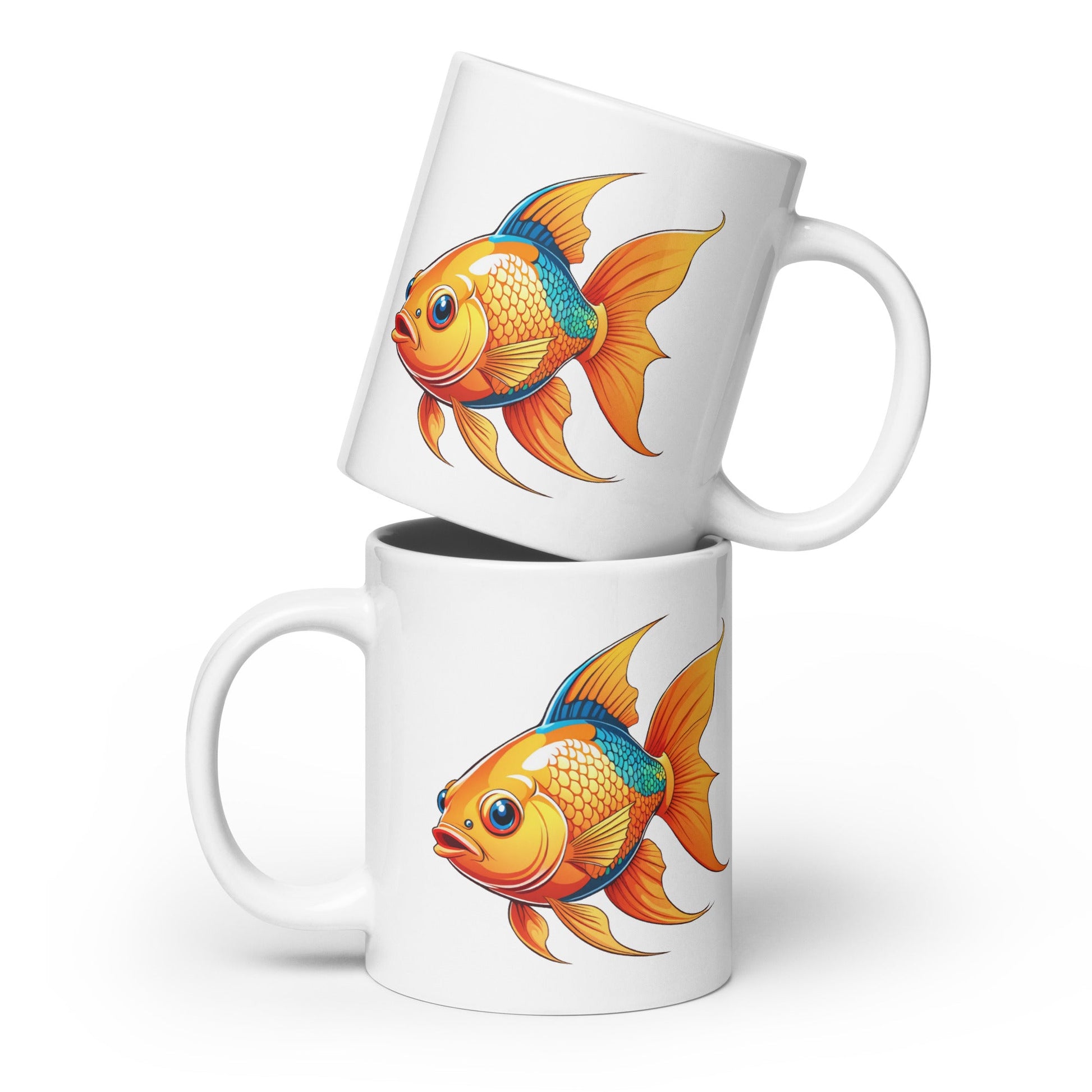 Goldfish White Glossy Mug (11 oz, 15 oz, 20 oz) - Mugs - Discovery Co.