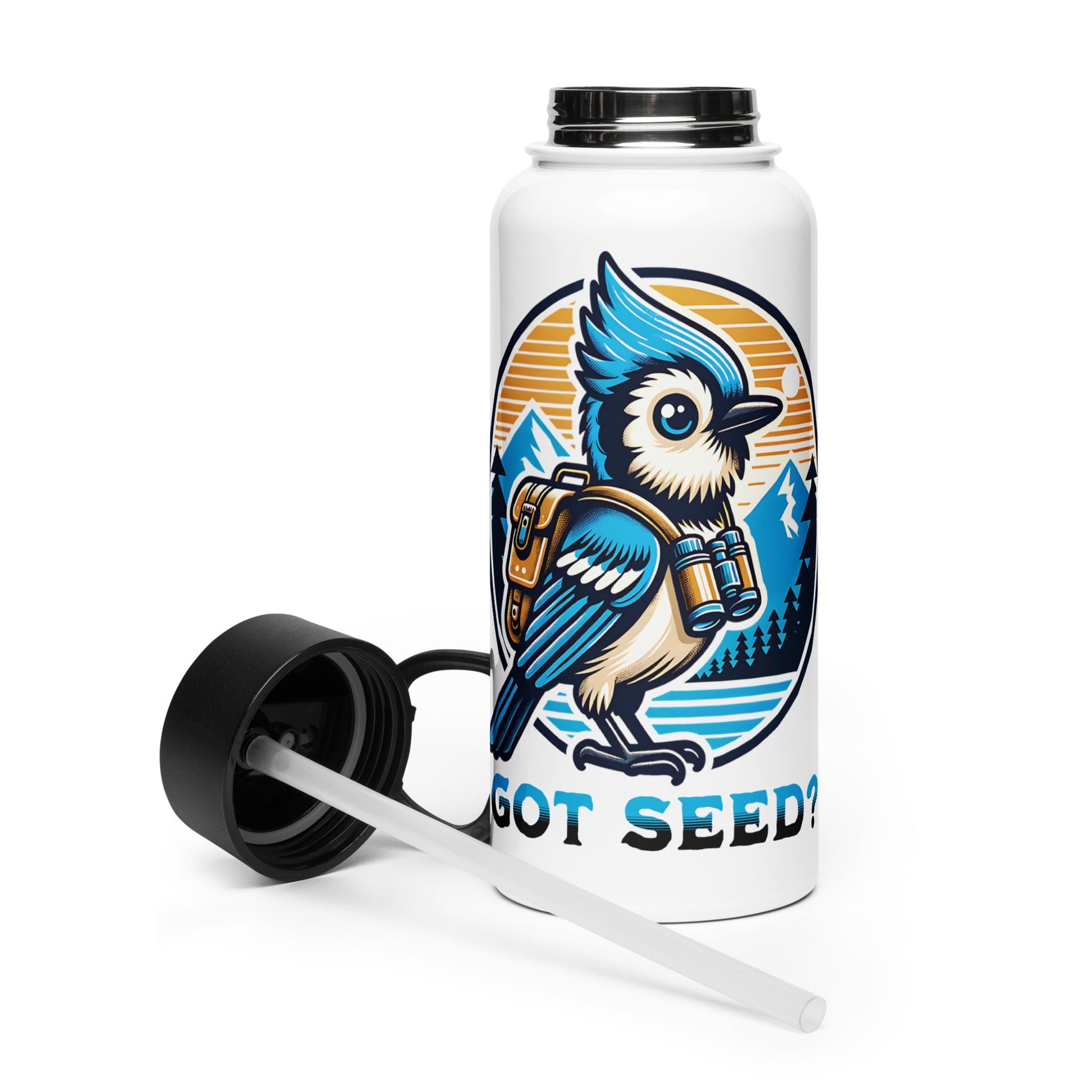 Got Seed? II Stainless Steel Water Bottle With Straw Lid - Stainless Steel Water Bottle With Straw Lid - Discovery Co.