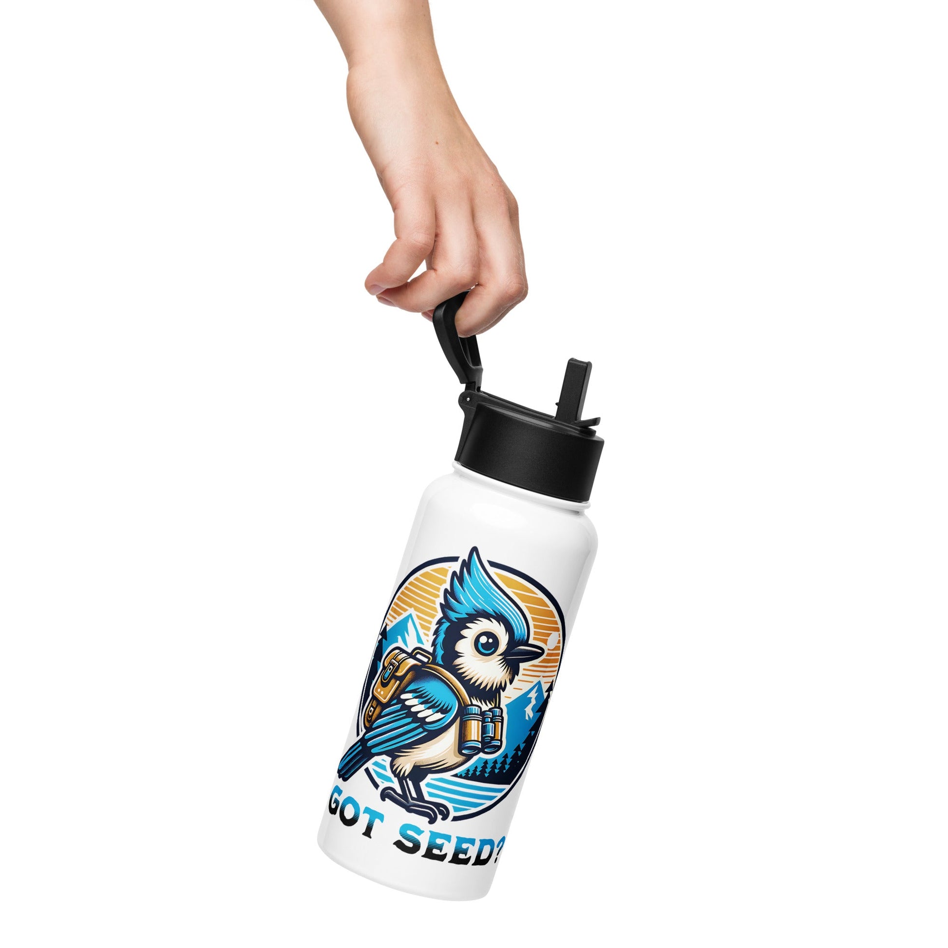 Got Seed? II Stainless Steel Water Bottle With Straw Lid - Stainless Steel Water Bottle With Straw Lid - Discovery Co.