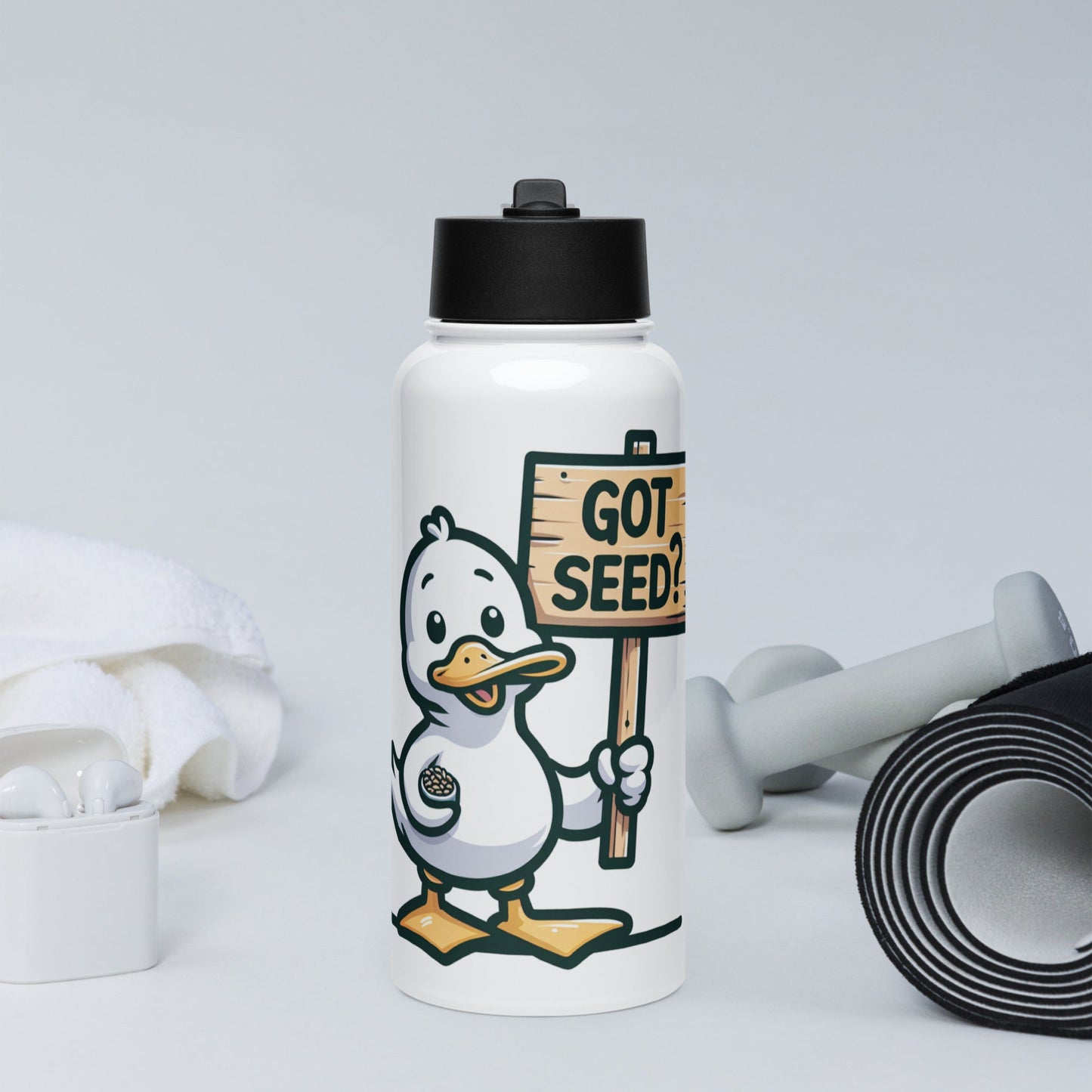Got Seed? Stainless Steel Water Bottle With Straw Lid - Stainless Steel Water Bottle With Straw Lid - Discovery Co.