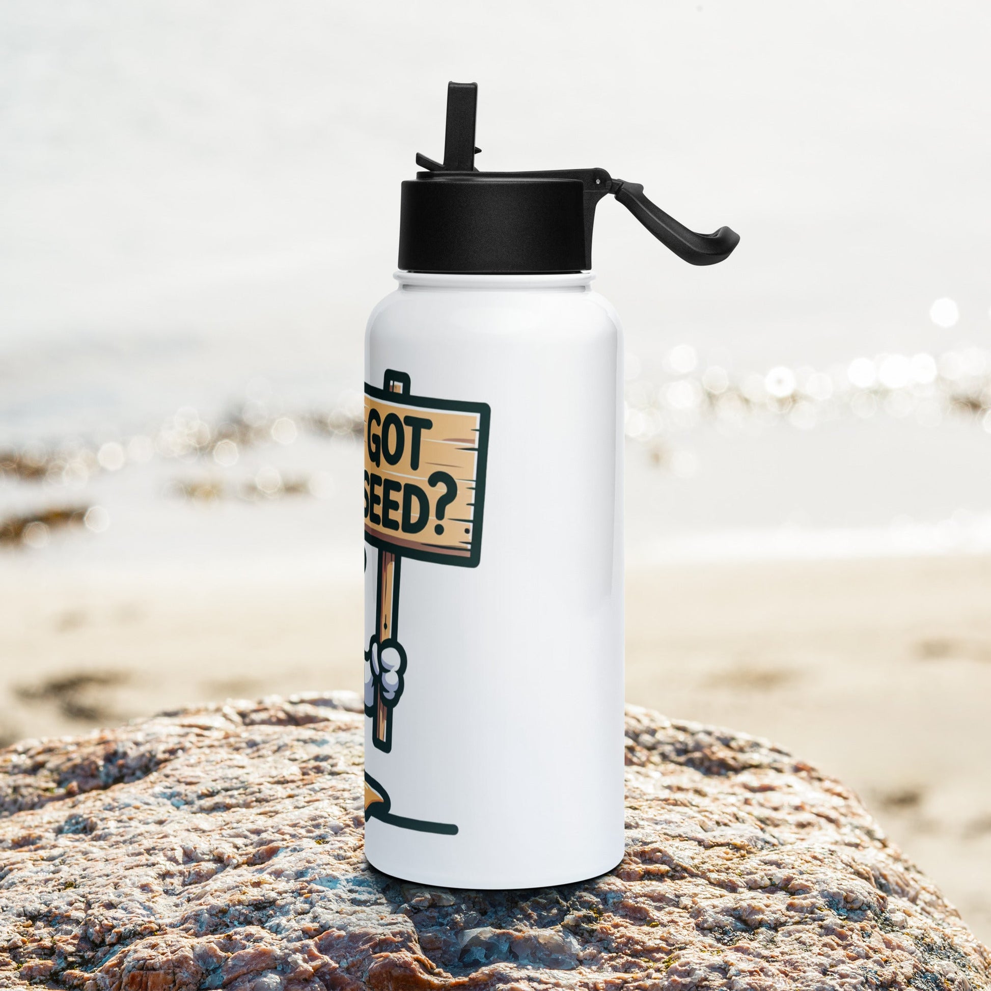 Got Seed? Stainless Steel Water Bottle With Straw Lid - Stainless Steel Water Bottle With Straw Lid - Discovery Co.