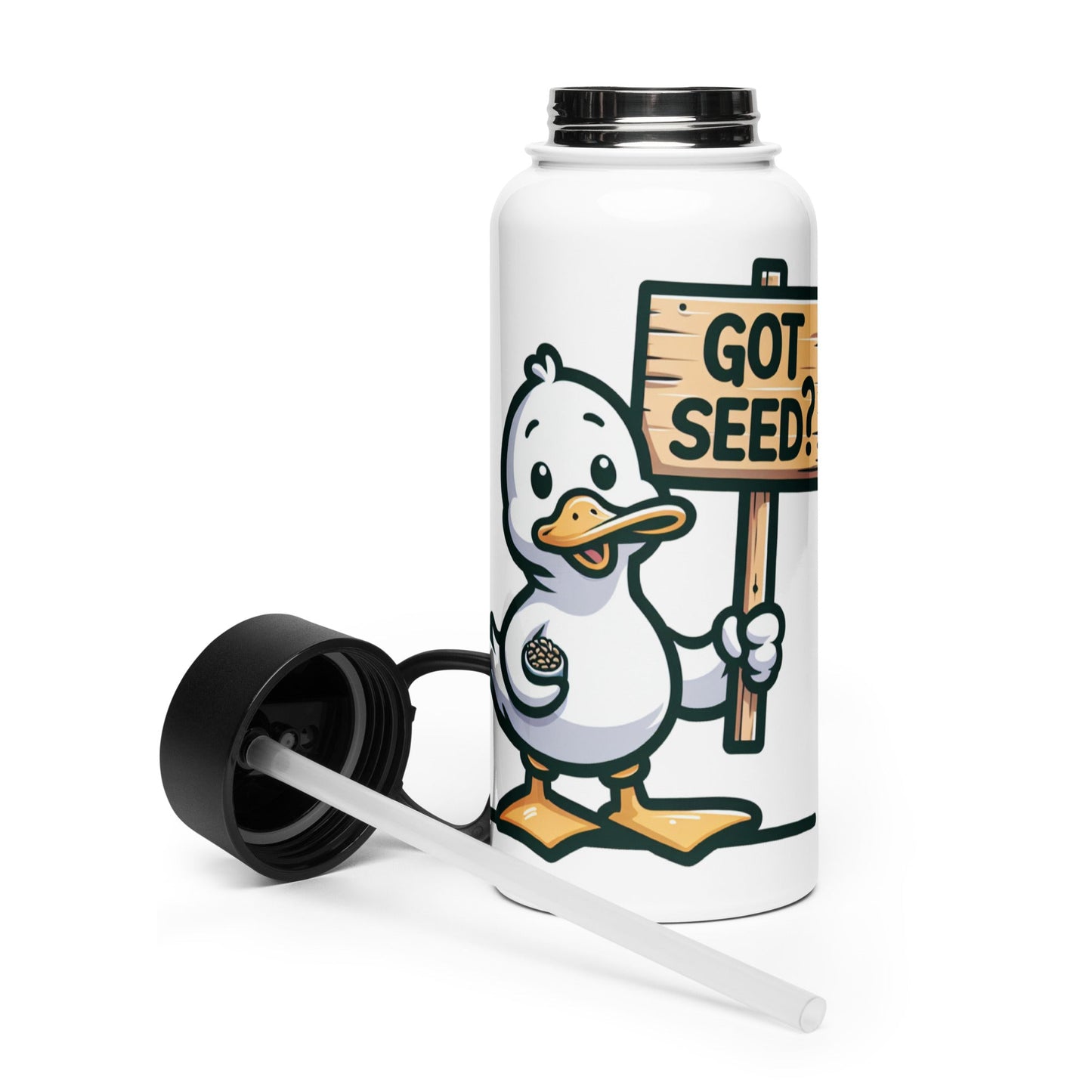 Got Seed? Stainless Steel Water Bottle With Straw Lid - Stainless Steel Water Bottle With Straw Lid - Discovery Co.