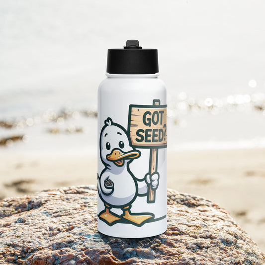 Got Seed? Stainless Steel Water Bottle With Straw Lid - Stainless Steel Water Bottle With Straw Lid - Discovery Co.