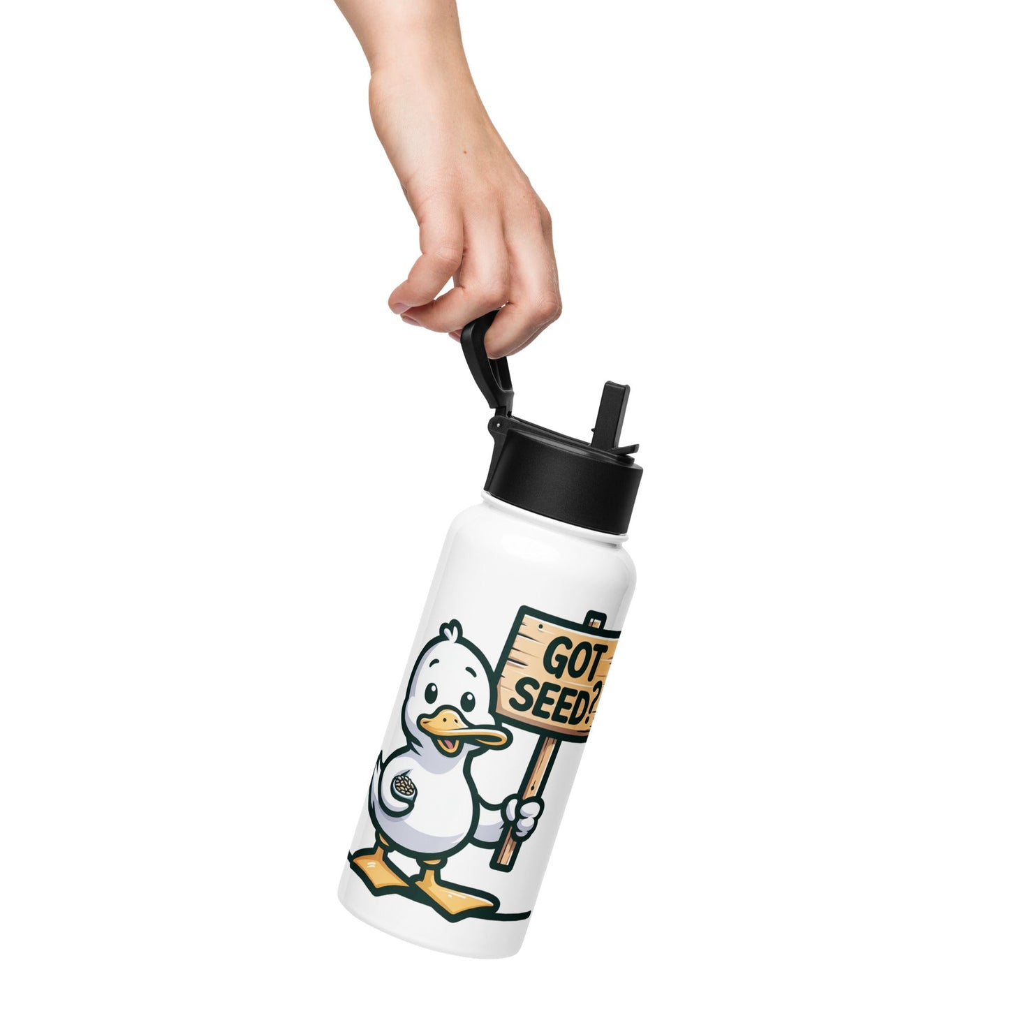 Got Seed? Stainless Steel Water Bottle With Straw Lid - Stainless Steel Water Bottle With Straw Lid - Discovery Co.
