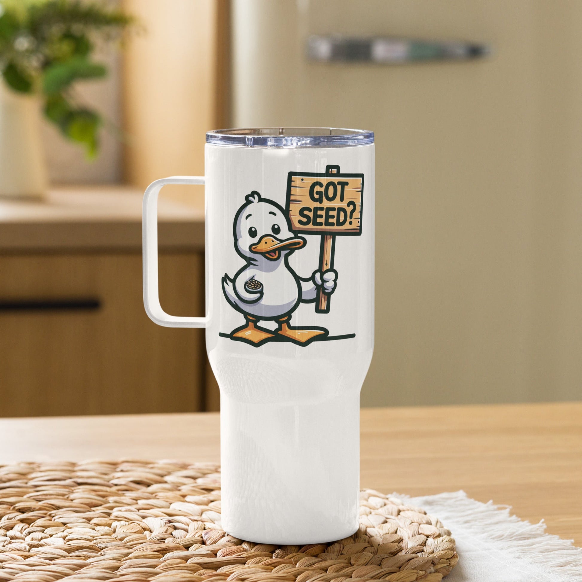 Got Seed? Travel Mug With Handle (25 oz and 40 oz) - Travel Mug - Discovery Co.