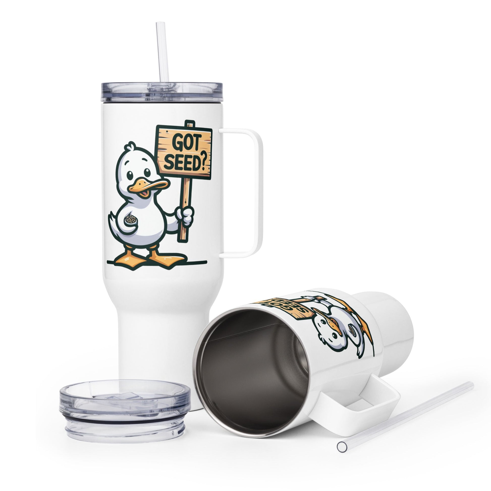 Got Seed? Travel Mug With Handle (25 oz and 40 oz) - Travel Mug - Discovery Co.