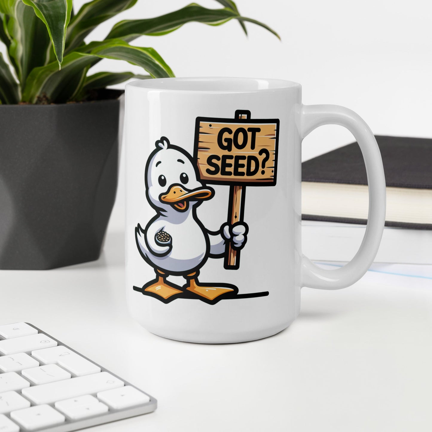 Got Seed? White Glossy Mug (11 oz, 15 oz, 20 oz) - Mugs - Discovery Co.