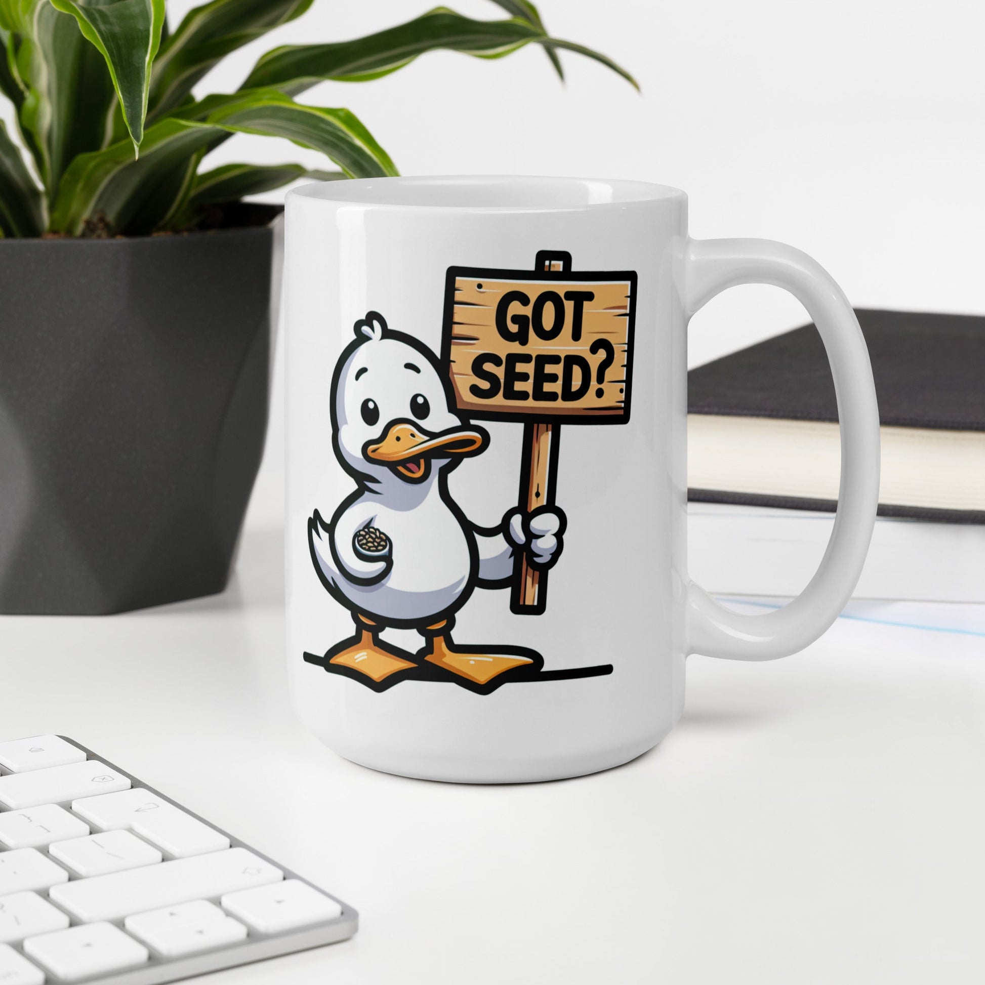 Got Seed? White Glossy Mug (11 oz, 15 oz, 20 oz) - Mugs - Discovery Co.