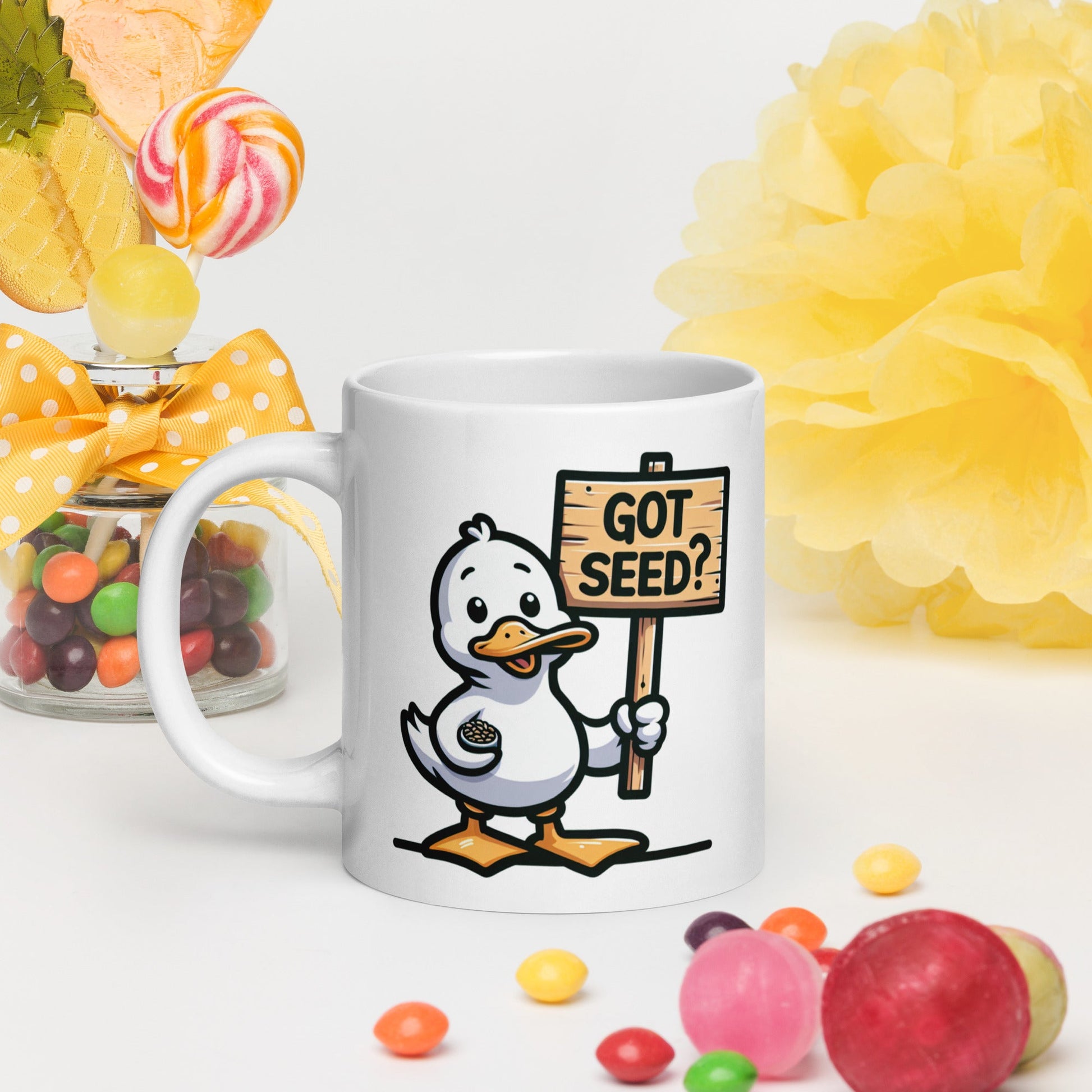Got Seed? White Glossy Mug (11 oz, 15 oz, 20 oz) - Mugs - Discovery Co.