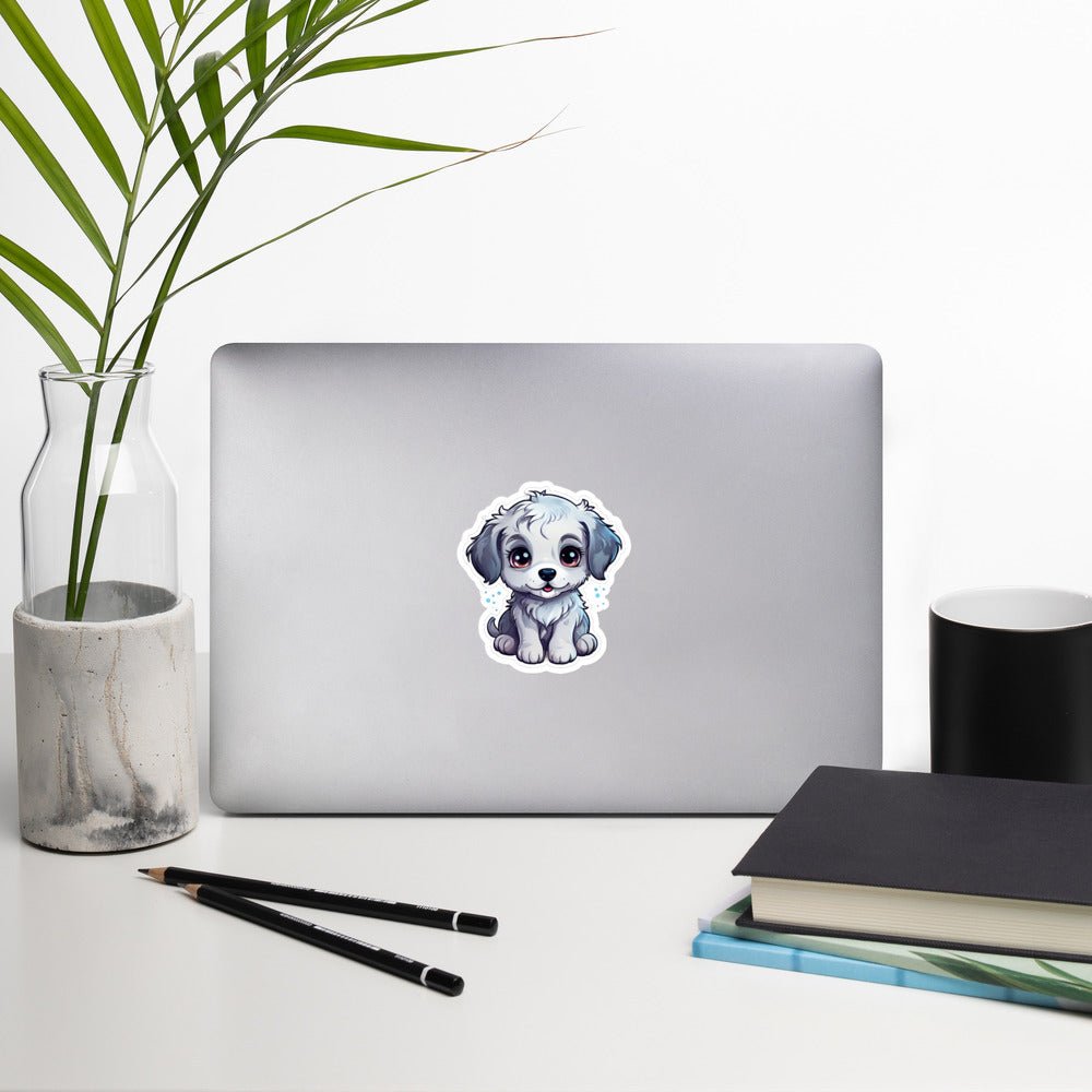 Gray and White Pup Bubble - free Stickers - Stickers - Discovery Co.