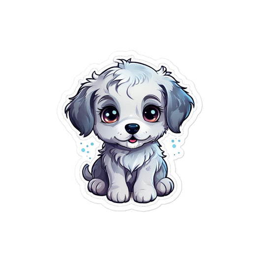 Gray and White Pup Bubble - free Stickers - Stickers - Discovery Co.