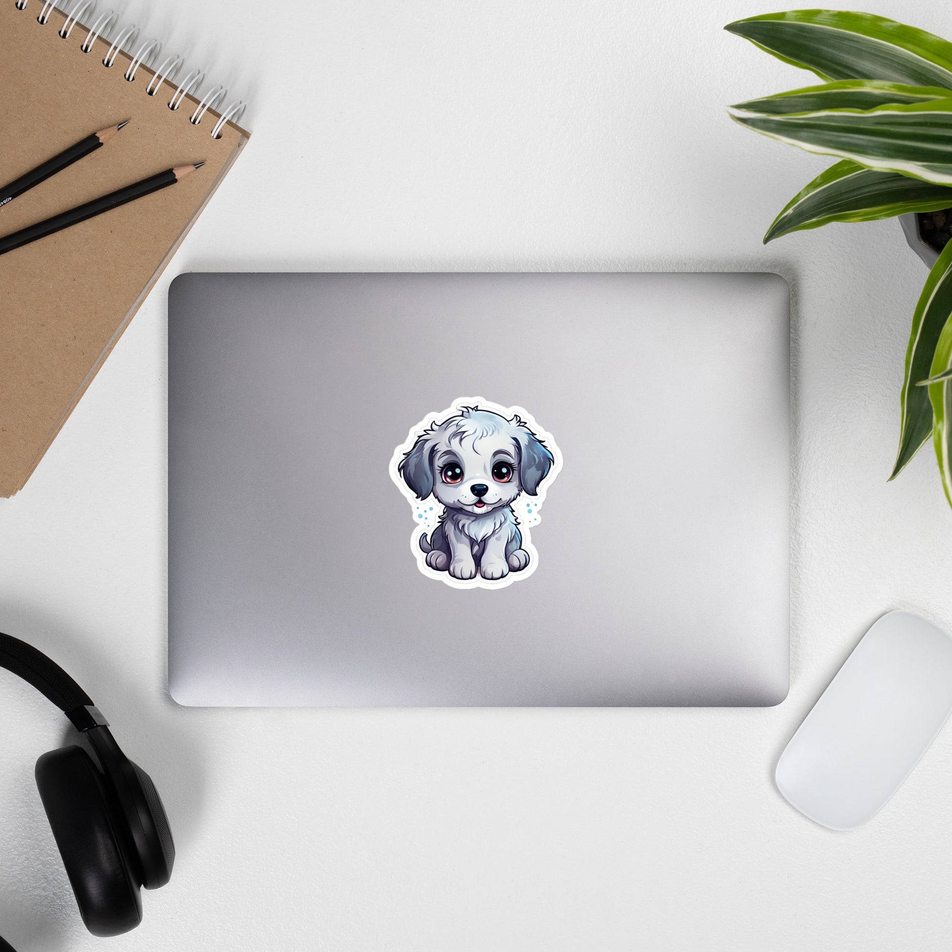 Gray and White Pup Bubble - free Stickers - Stickers - Discovery Co.