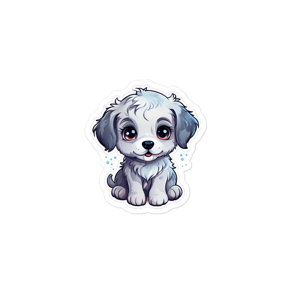 Gray and White Pup Bubble - free Stickers - Stickers - Discovery Co.