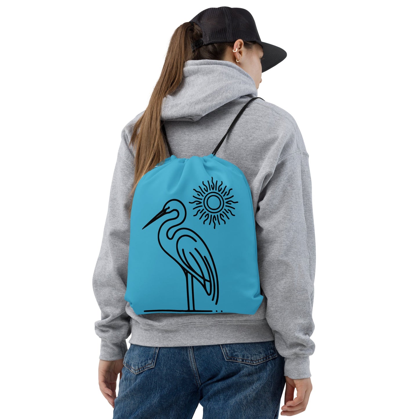 Great Blue Heron Drawstring Bag - Drawstring Bag - Discovery Co.