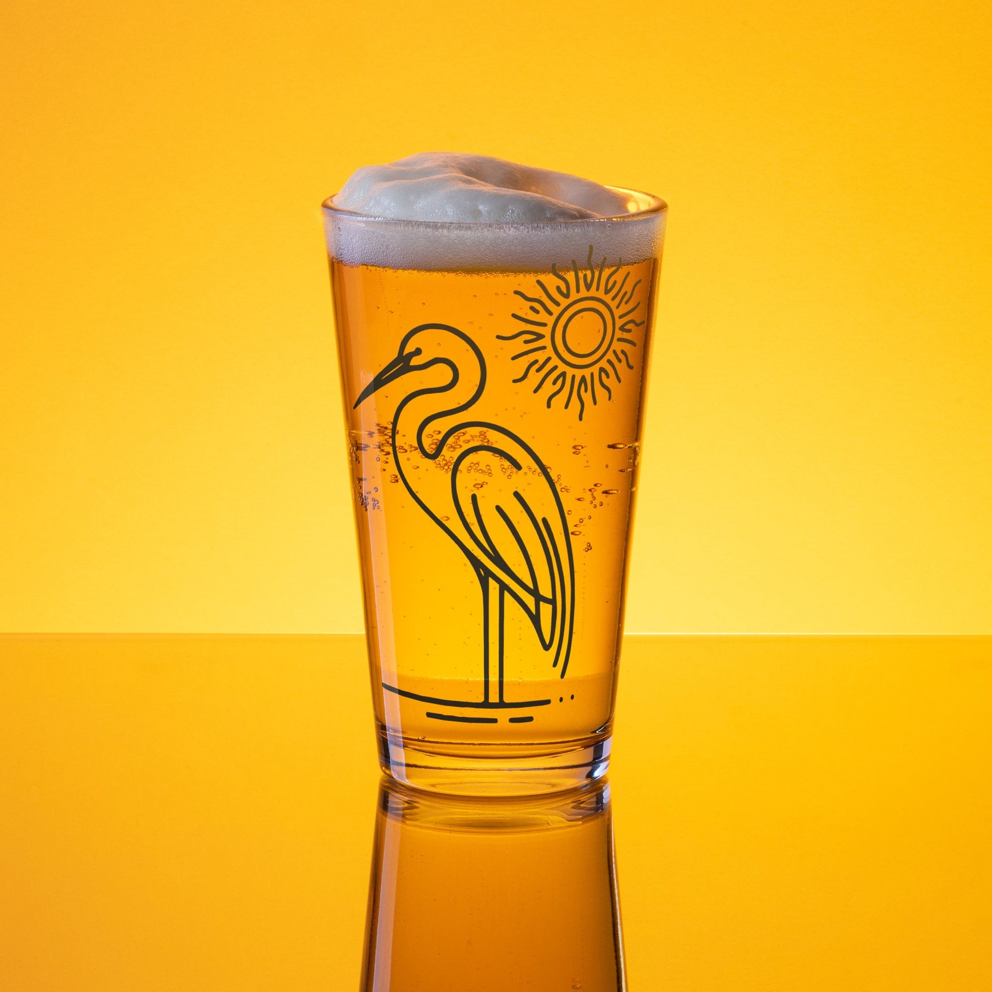 Great Blue Heron II Pint Glass - Beer Glass - Discovery Co.