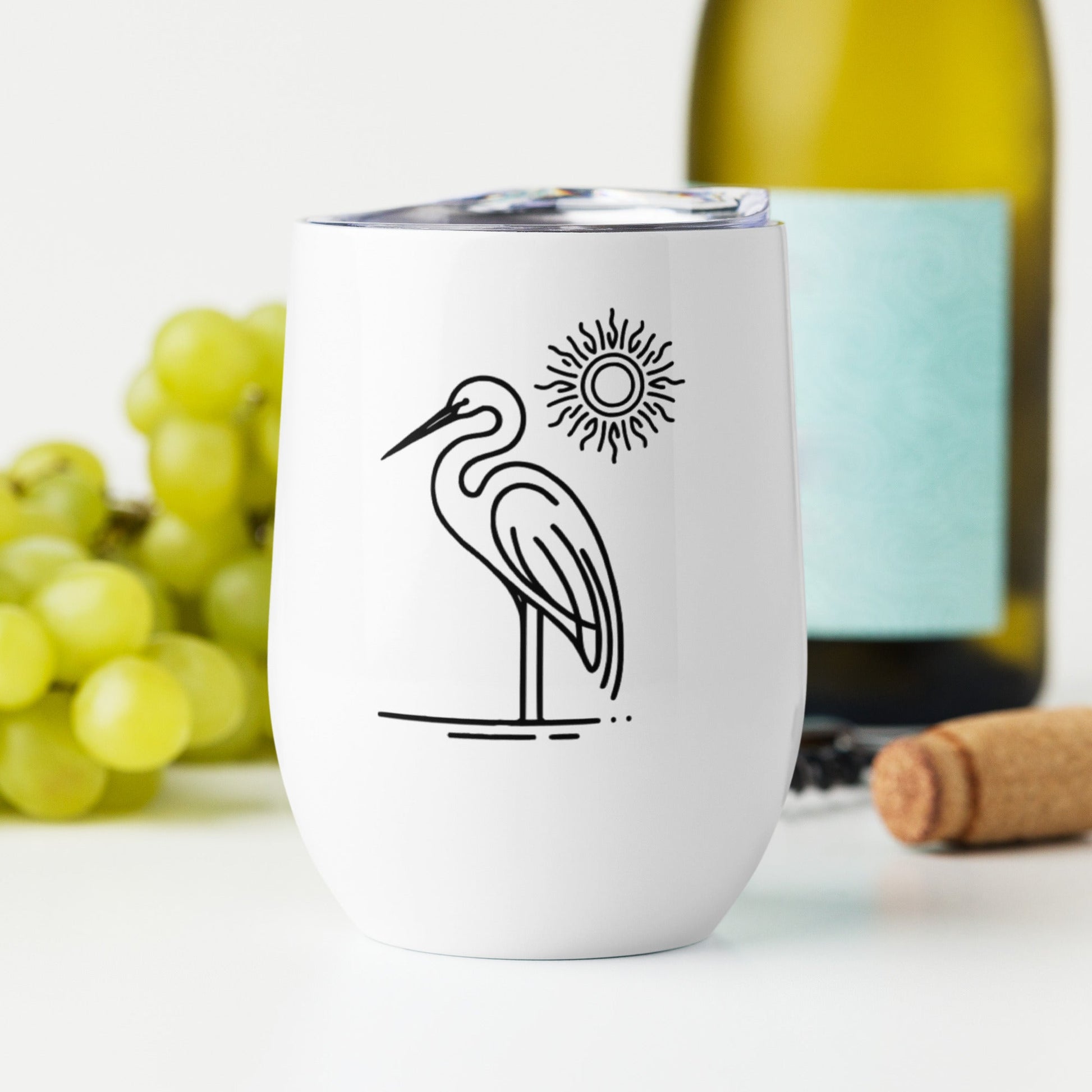 Great Blue Heron II Stainless Steel Wine Tumbler - Steel Tumbler - Discovery Co.