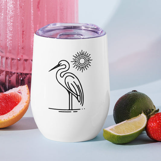 Great Blue Heron II Stainless Steel Wine Tumbler - Steel Tumbler - Discovery Co.