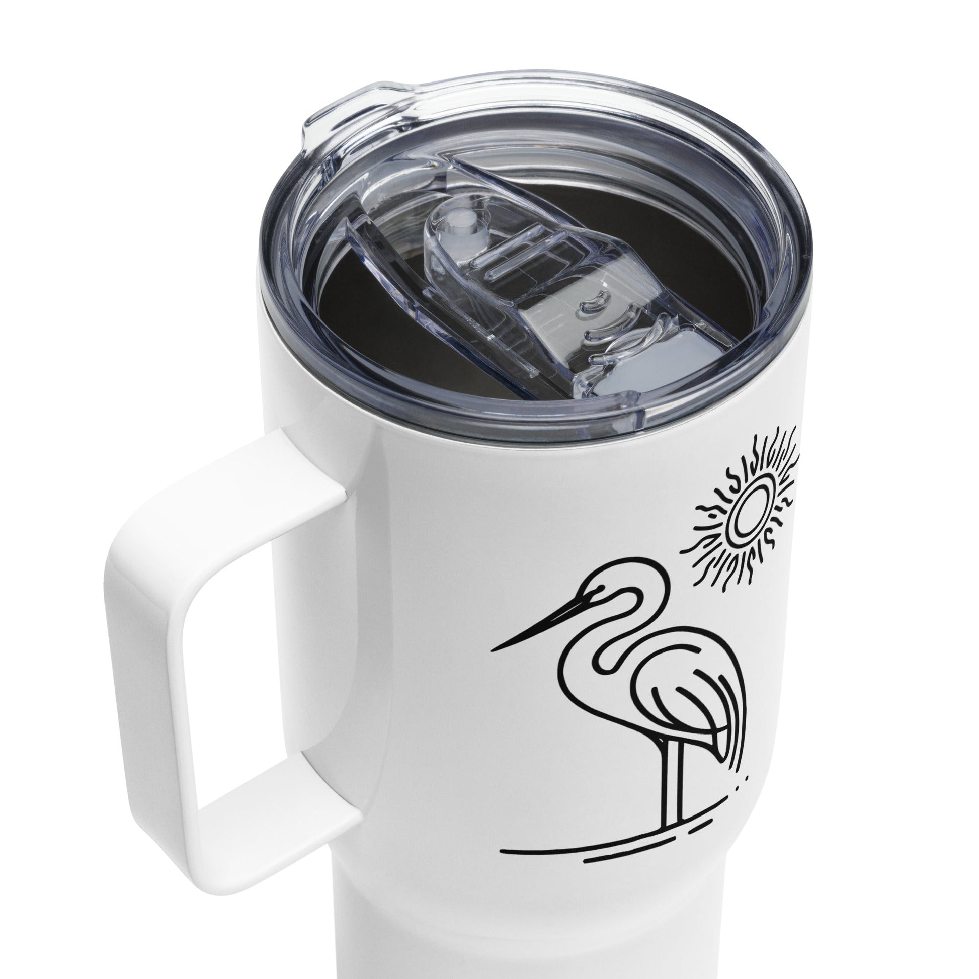 Great Blue Heron II Travel Mug With Handle (25 oz and 40 oz) - Travel Mug - Discovery Co.