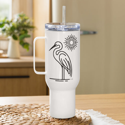 Great Blue Heron II Travel Mug With Handle (25 oz and 40 oz) - Travel Mug - Discovery Co.
