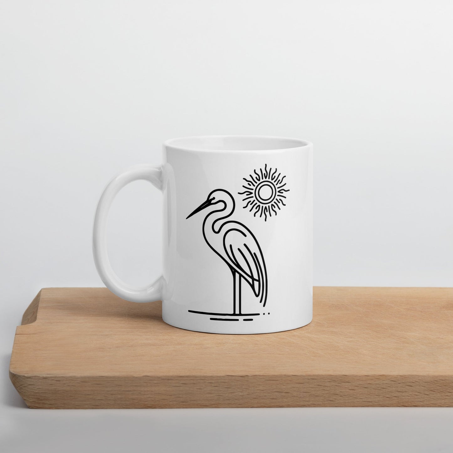 Great Blue Heron II White Glossy Mug (11 oz, 15 oz, 20 oz) - Mugs - Discovery Co.