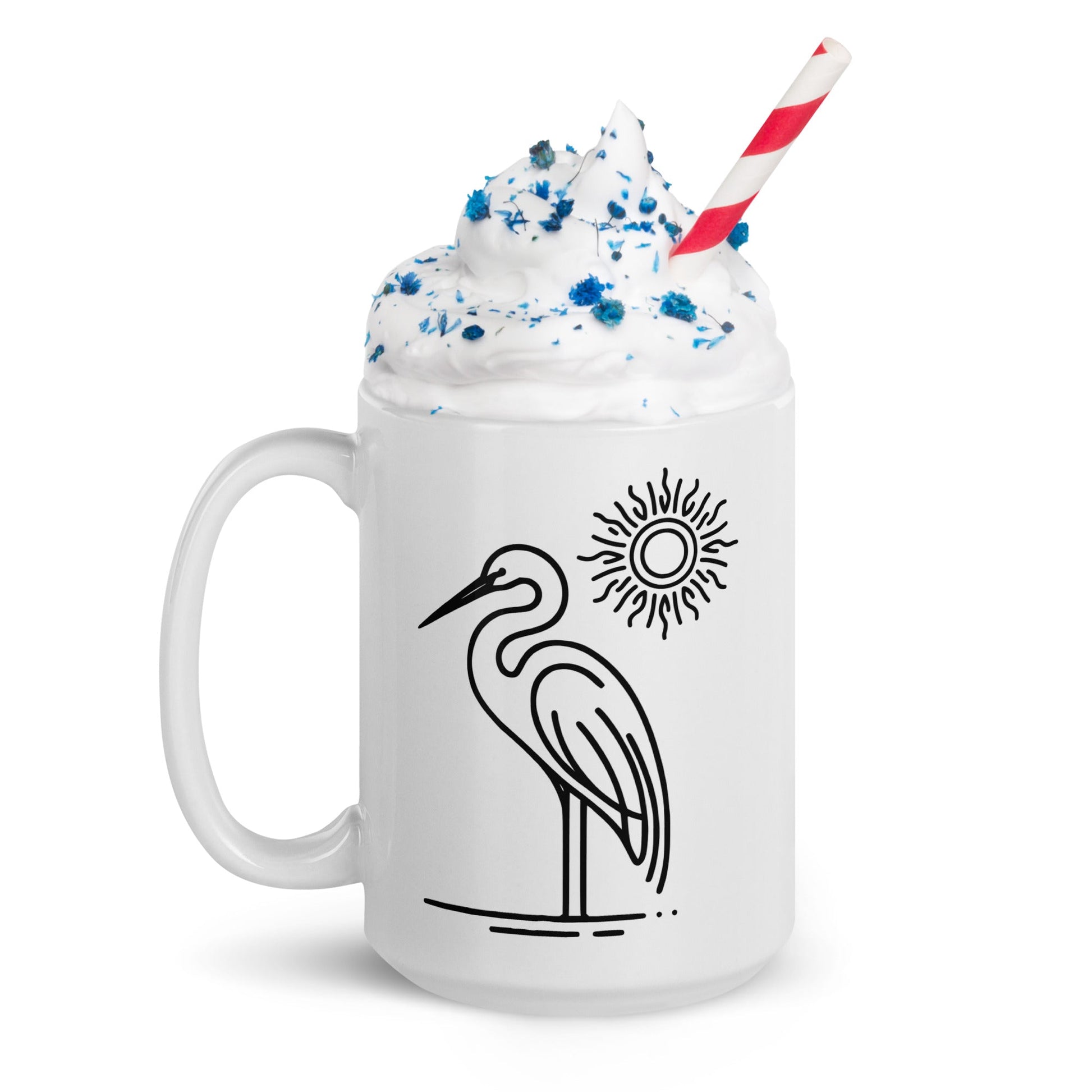 Great Blue Heron II White Glossy Mug (11 oz, 15 oz, 20 oz) - Mugs - Discovery Co.