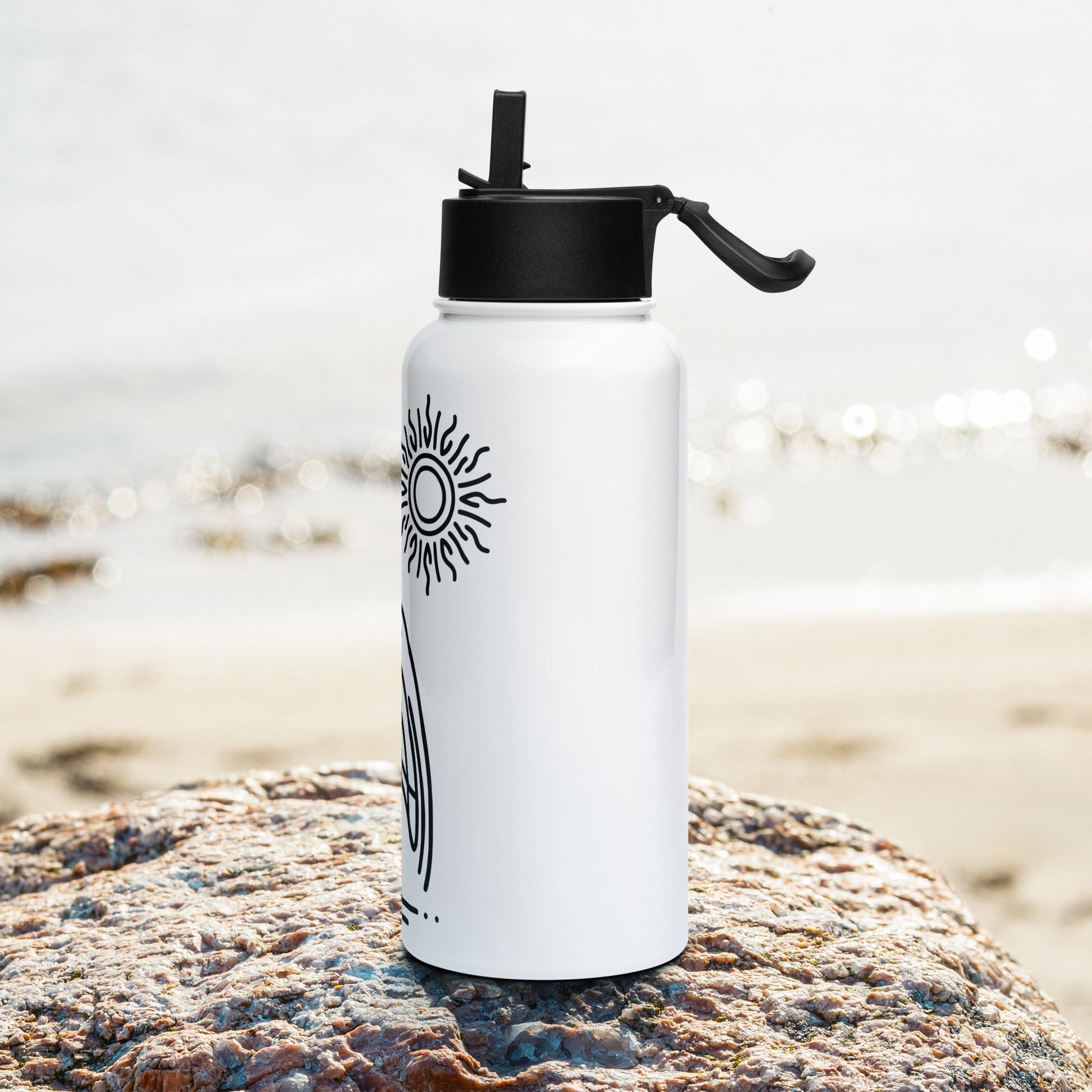 Great Blue Heron Stainless Steel Water Bottle With Straw Lid - Stainless Steel Water Bottle With Straw Lid - Discovery Co.