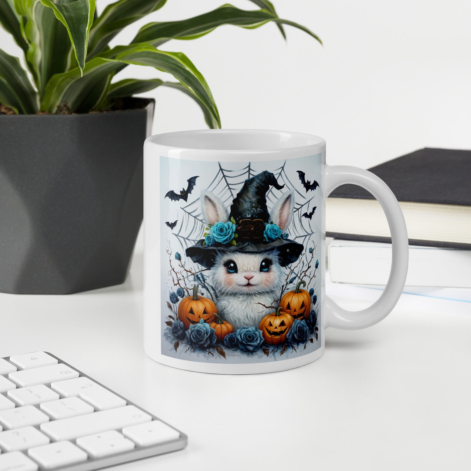 Halloween Bunny White Glossy Mug (11 oz, 15 oz, 20 oz) - Mugs - Discovery Co.