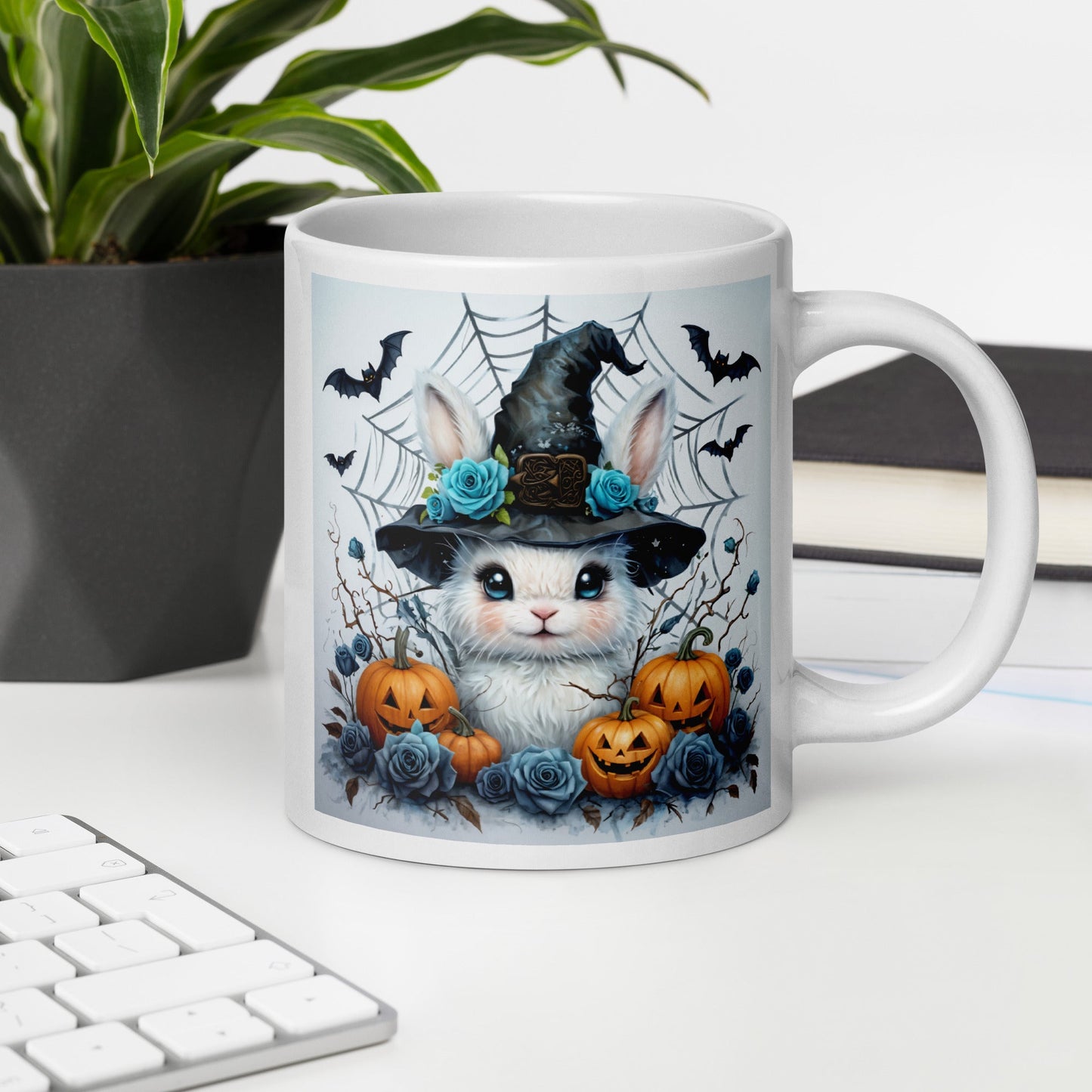 Halloween Bunny White Glossy Mug (11 oz, 15 oz, 20 oz) - Mugs - Discovery Co.