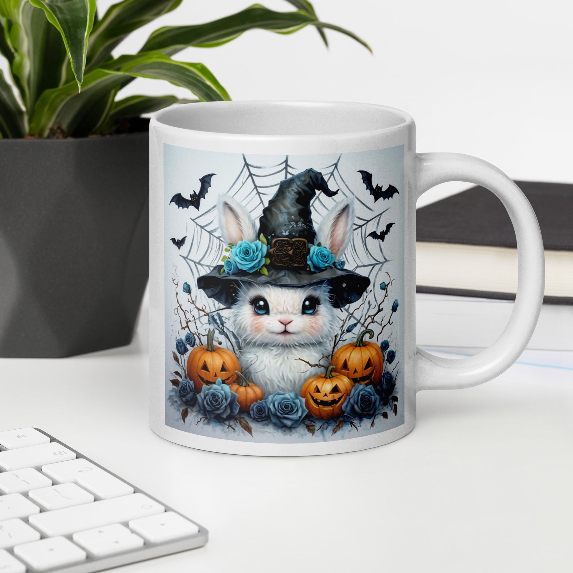 Halloween Bunny White Glossy Mug (11 oz, 15 oz, 20 oz) - Mugs - Discovery Co.
