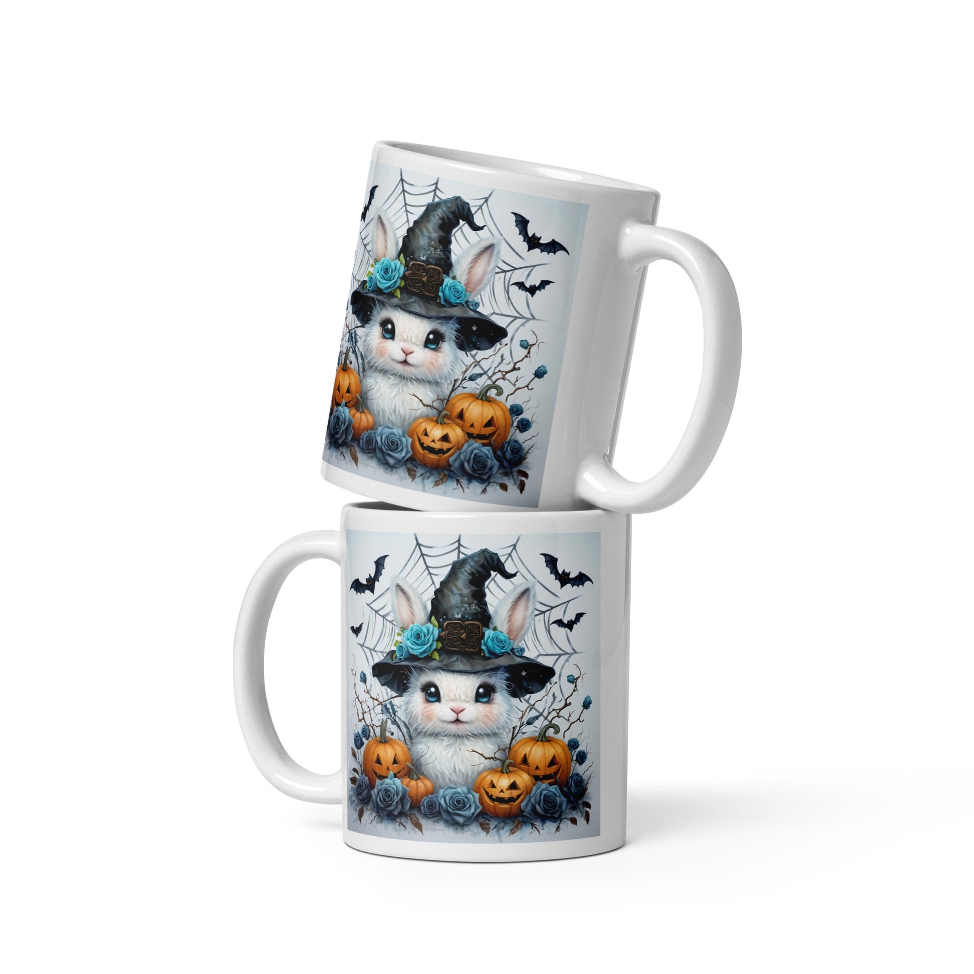 Halloween Bunny White Glossy Mug (11 oz, 15 oz, 20 oz) - Mugs - Discovery Co.