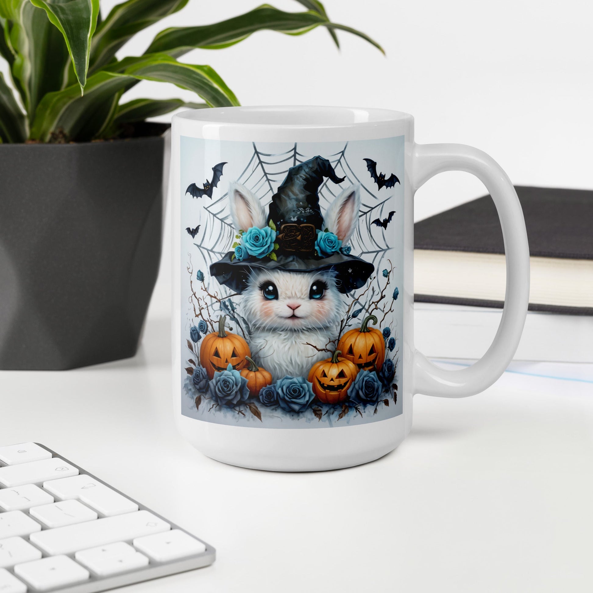Halloween Bunny White Glossy Mug (11 oz, 15 oz, 20 oz) - Mugs - Discovery Co.