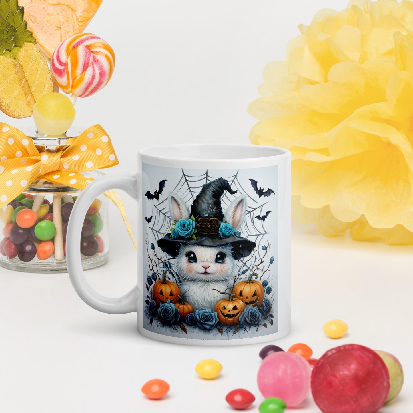 Halloween Bunny White Glossy Mug (11 oz, 15 oz, 20 oz) - Mugs - Discovery Co.