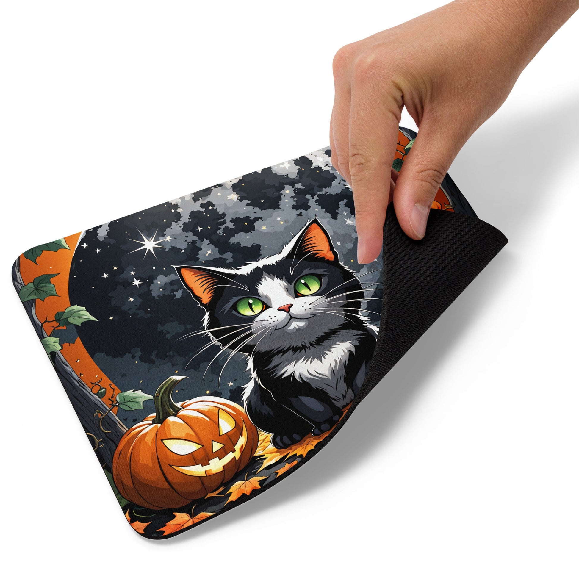 Halloween Cat and Moon II Mouse Pad - Mouse Pads - Discovery Co.