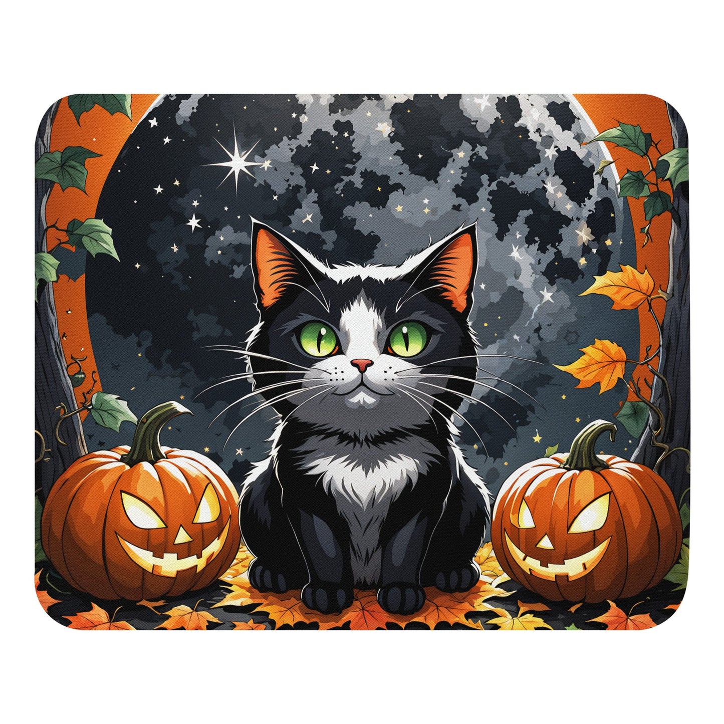 Halloween Cat and Moon II Mouse Pad - Mouse Pads - Discovery Co.