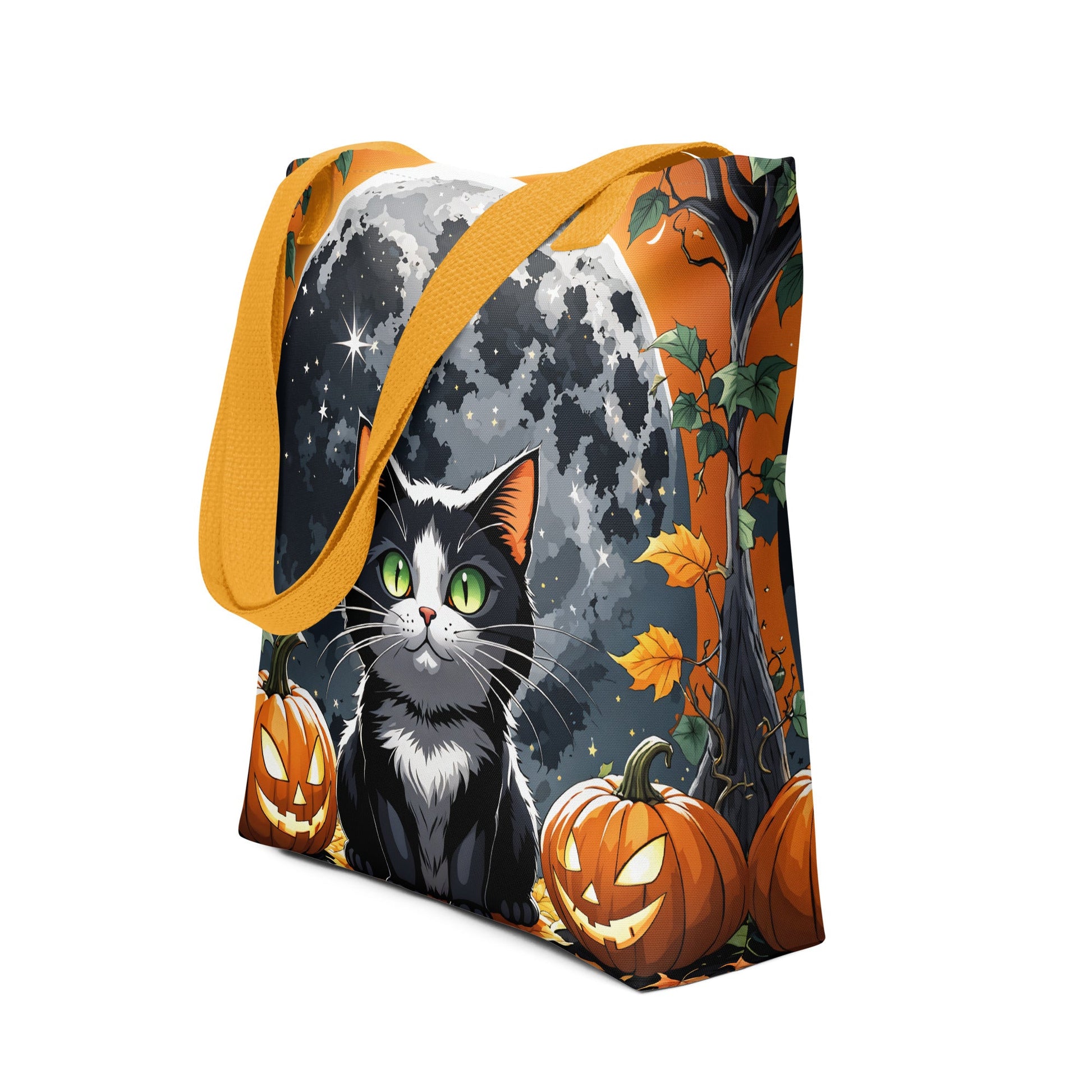 Halloween Cat and Moon II Tote Bag - Tote Bags - Discovery Co.