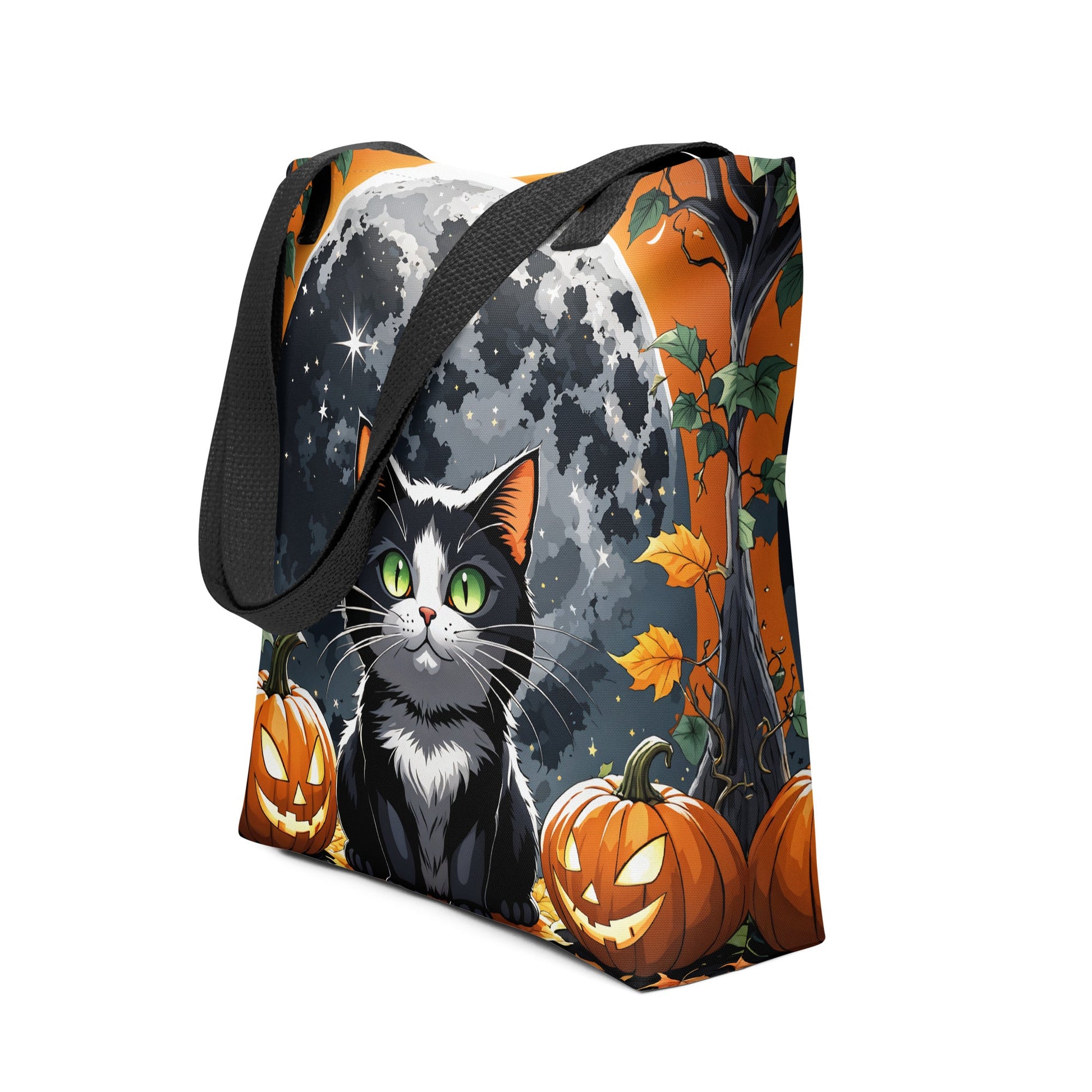 Halloween Cat and Moon II Tote Bag - Tote Bags - Discovery Co.