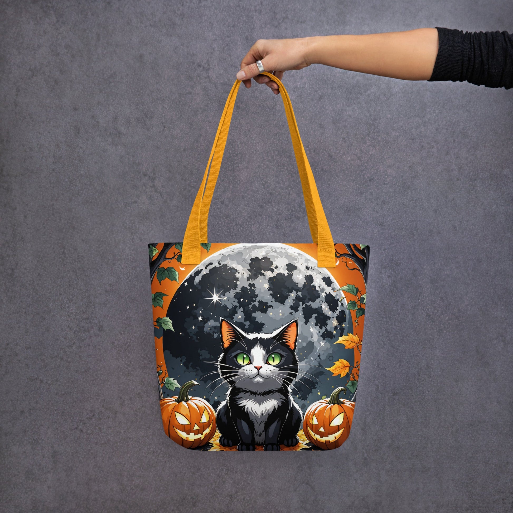 Halloween Cat and Moon II Tote Bag - Tote Bags - Discovery Co.