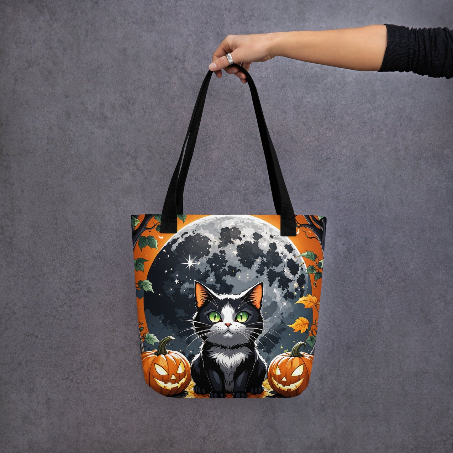 Halloween Cat and Moon II Tote Bag - Tote Bags - Discovery Co.